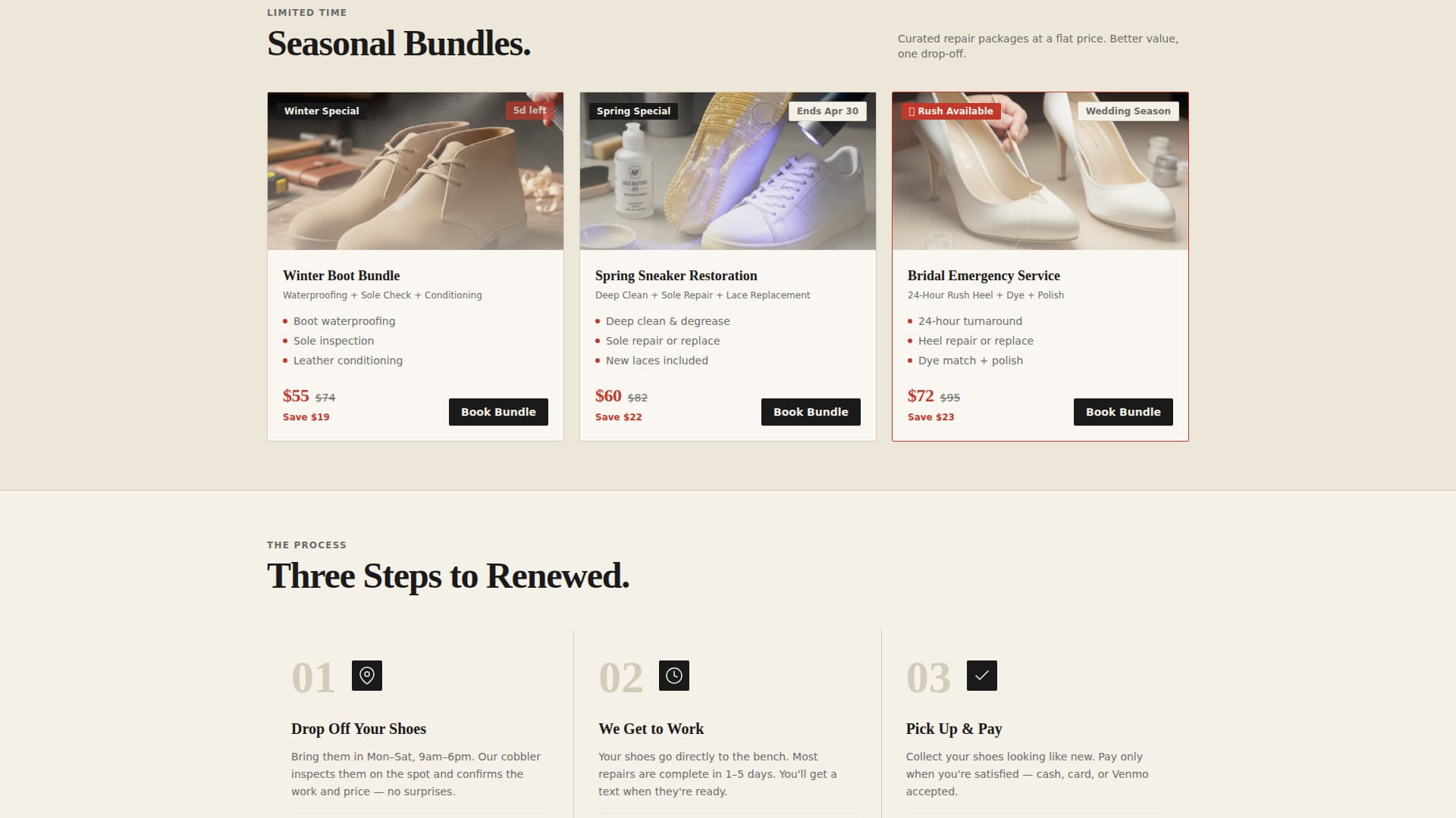 Resole - Trusted Cobbler Landing Page Template