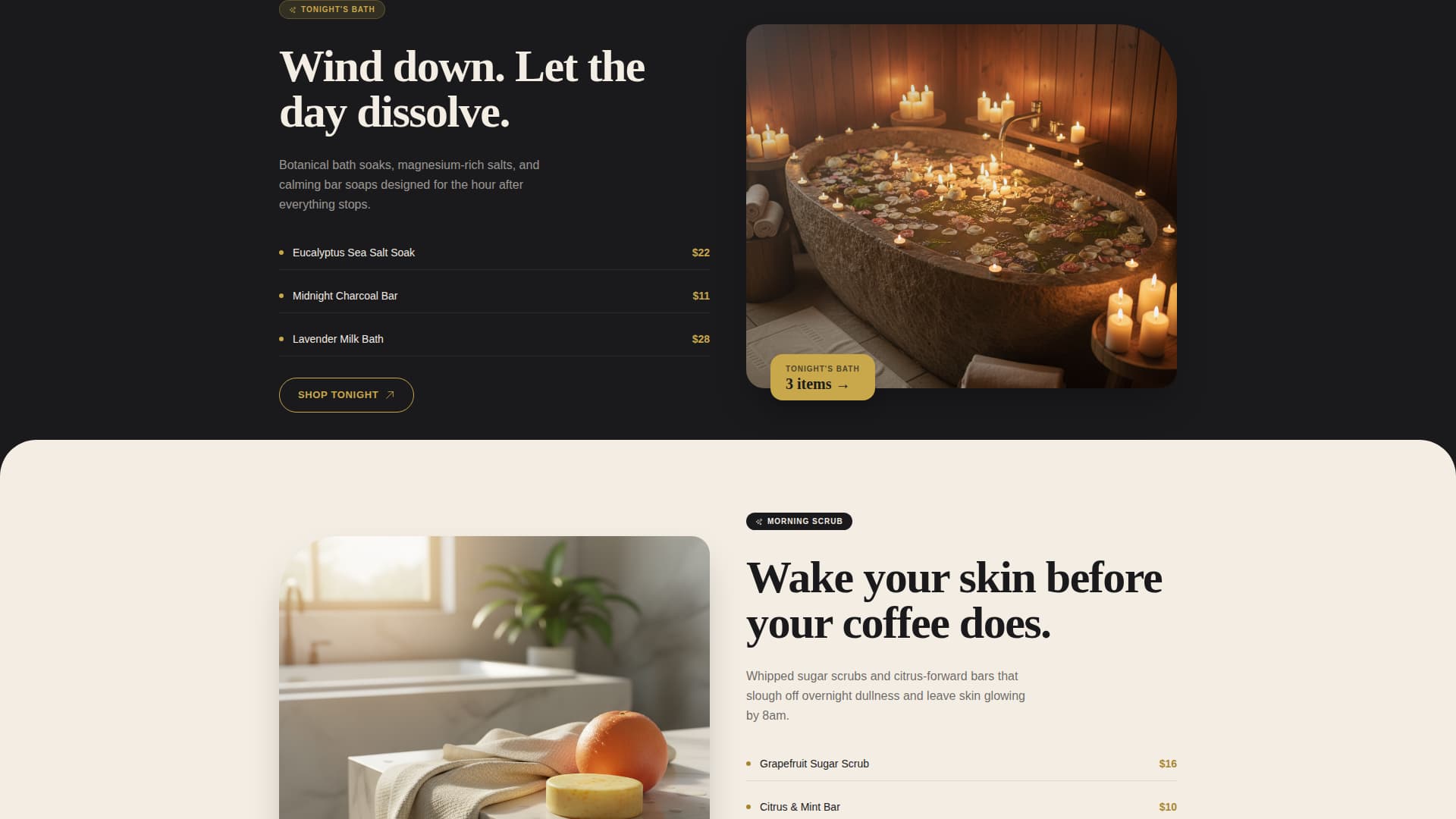 Lather - Luxurious Bath Products Landing Page Template