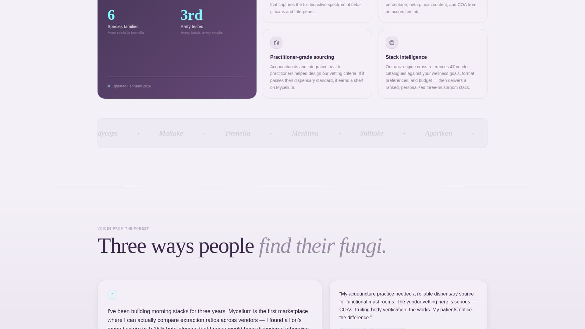Mycelium - Curated Mushroom Landing Page Template