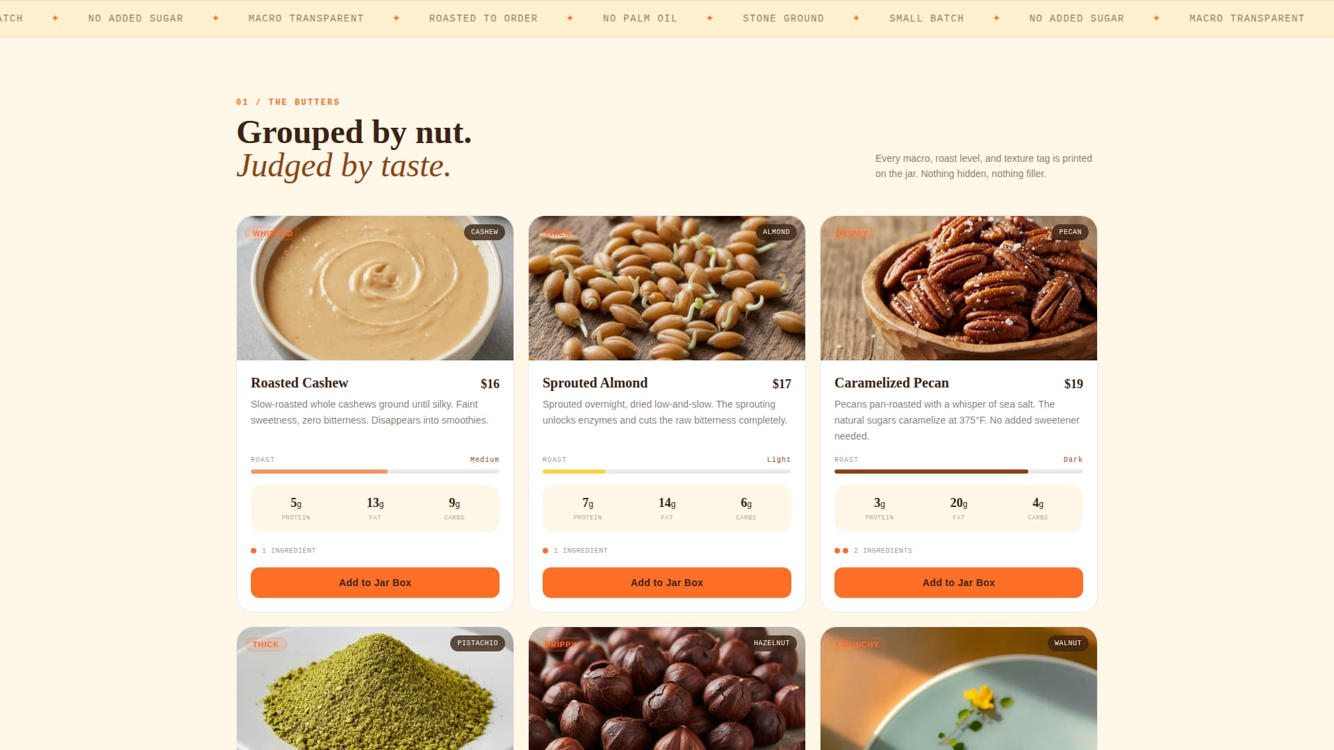 Spread - Artisan Nut Butter Landing Page Template