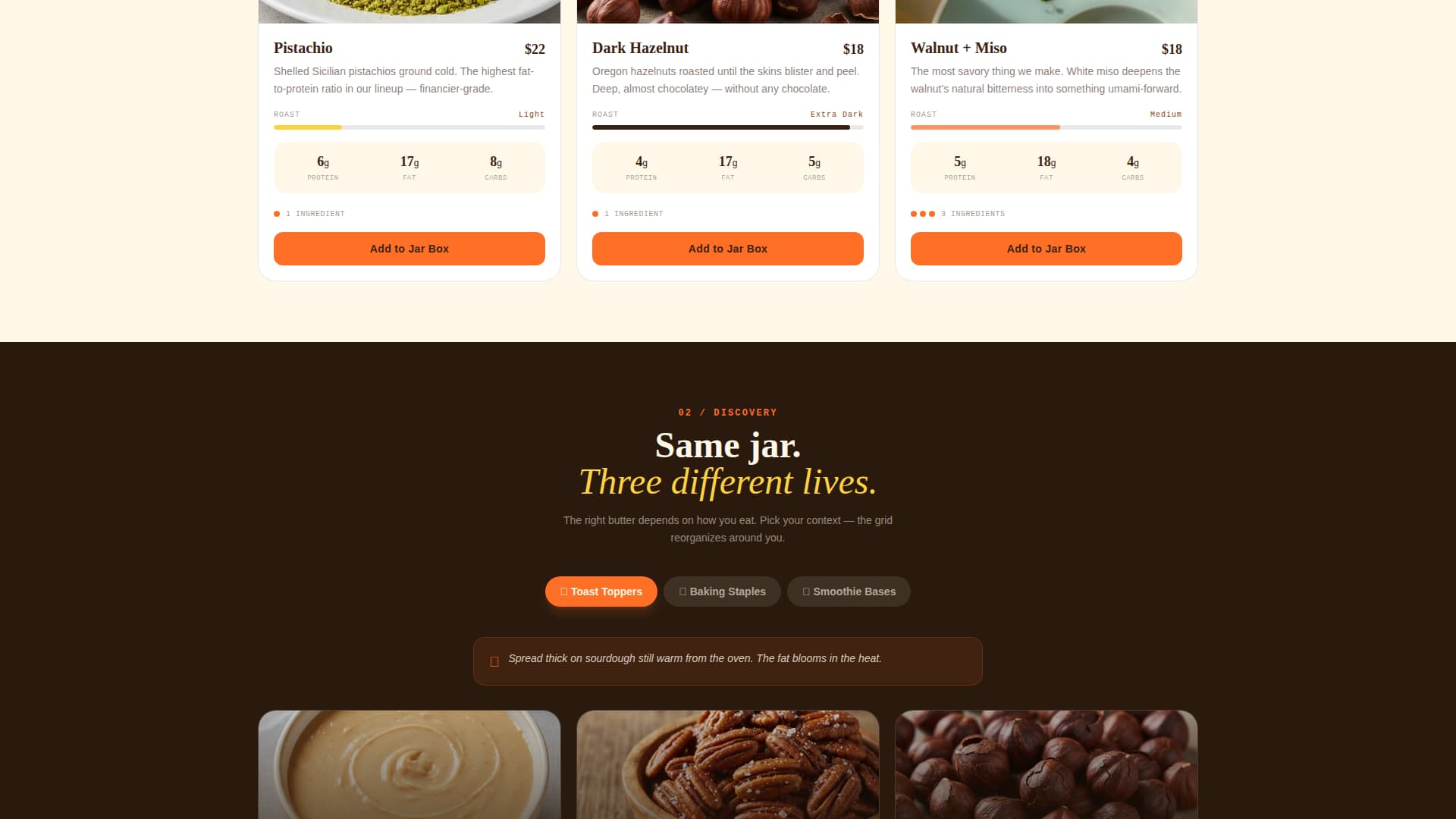 Spread - Artisan Nut Butter Landing Page Template
