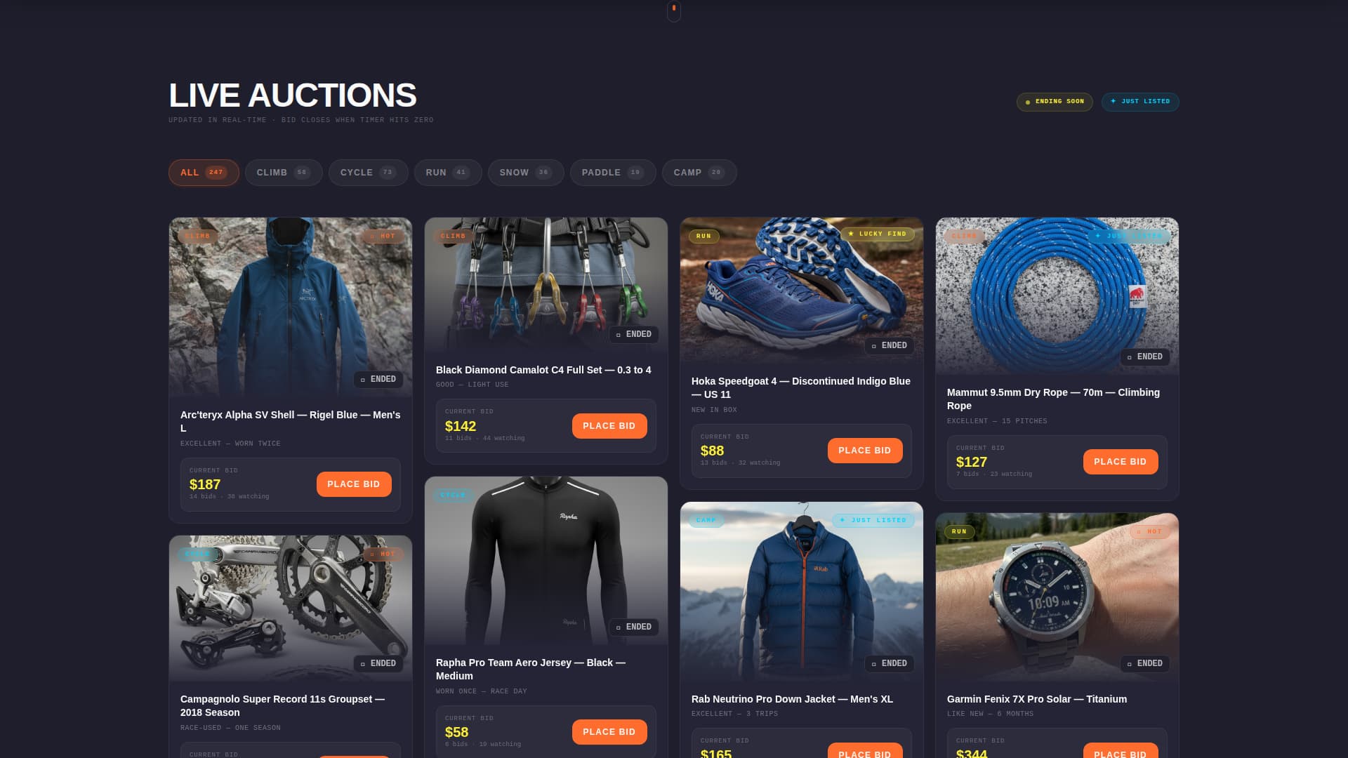 Bid - Electric Outdoor Auction Landing Page Template