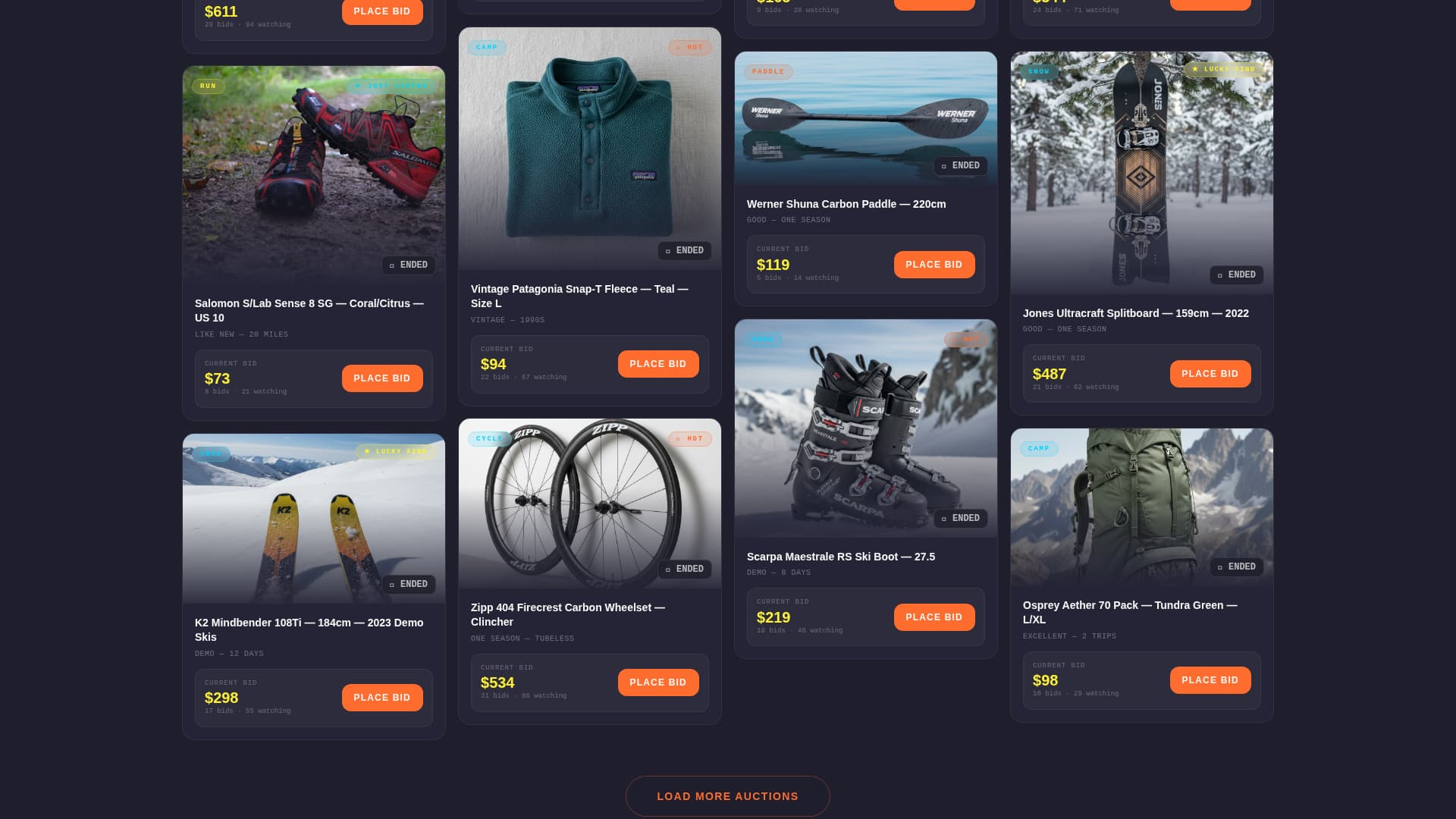 Bid - Electric Outdoor Auction Landing Page Template