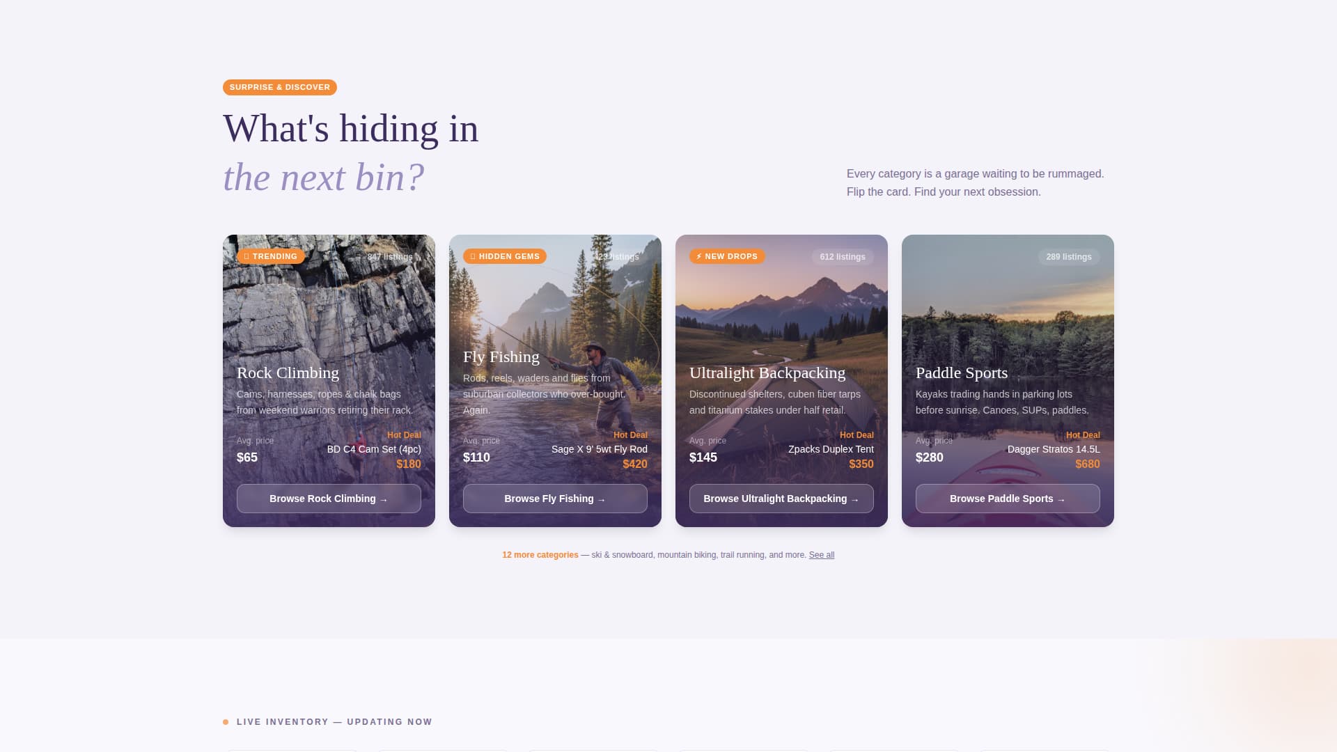 Trailhead - Dynamic Outdoor Gear Landing Page Template