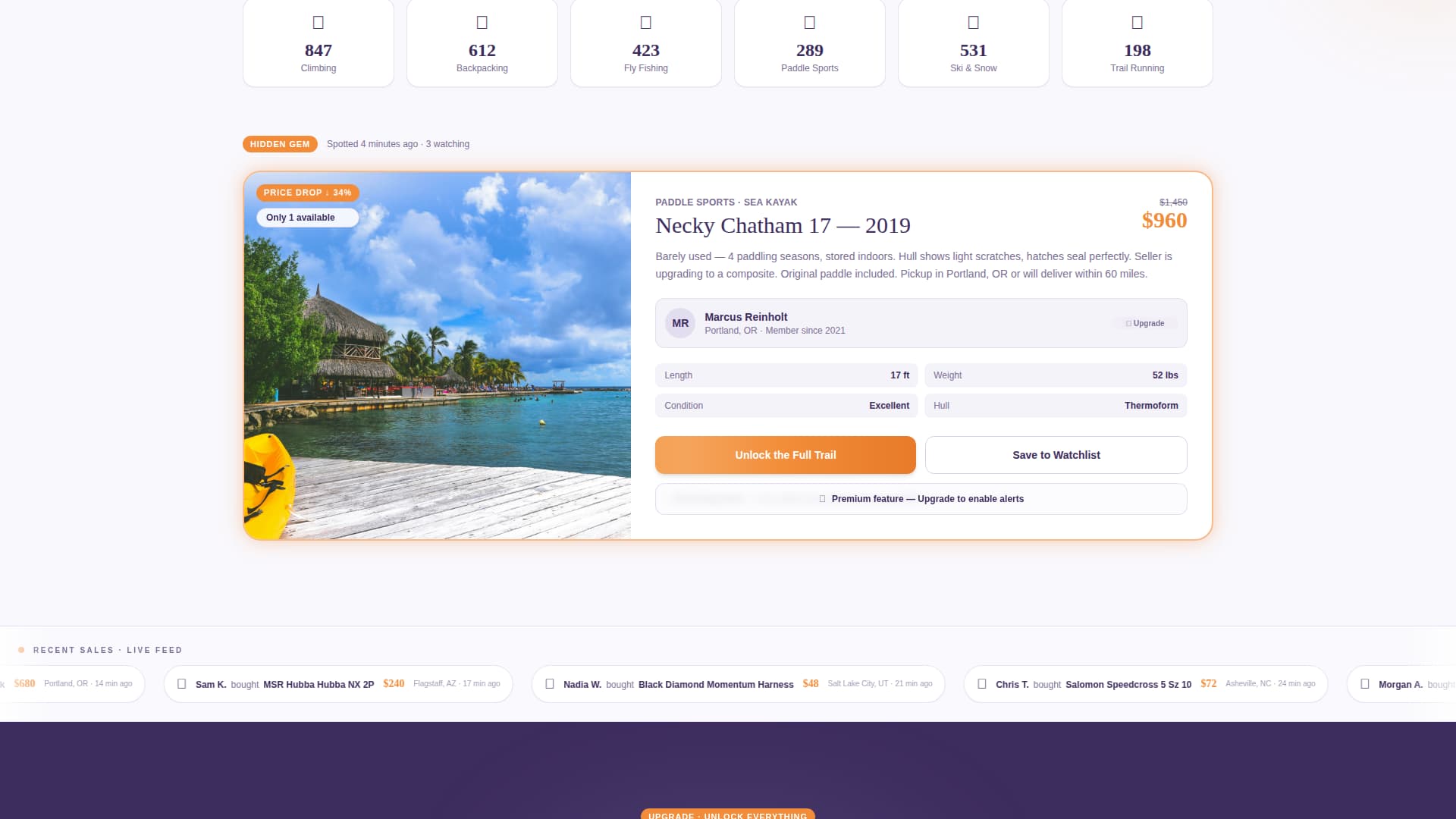 Trailhead - Dynamic Outdoor Gear Landing Page Template