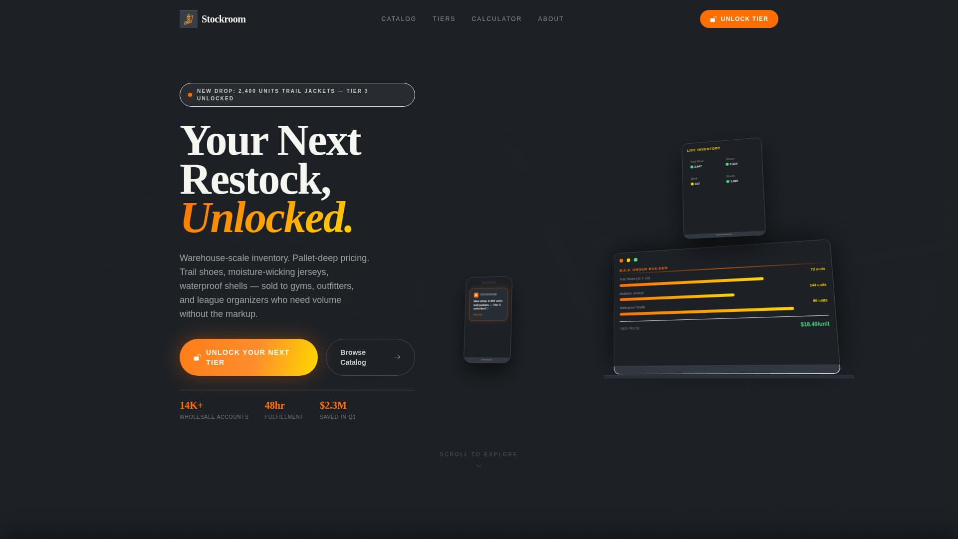 Stockroom - Powerful Wholesale Landing Page Template