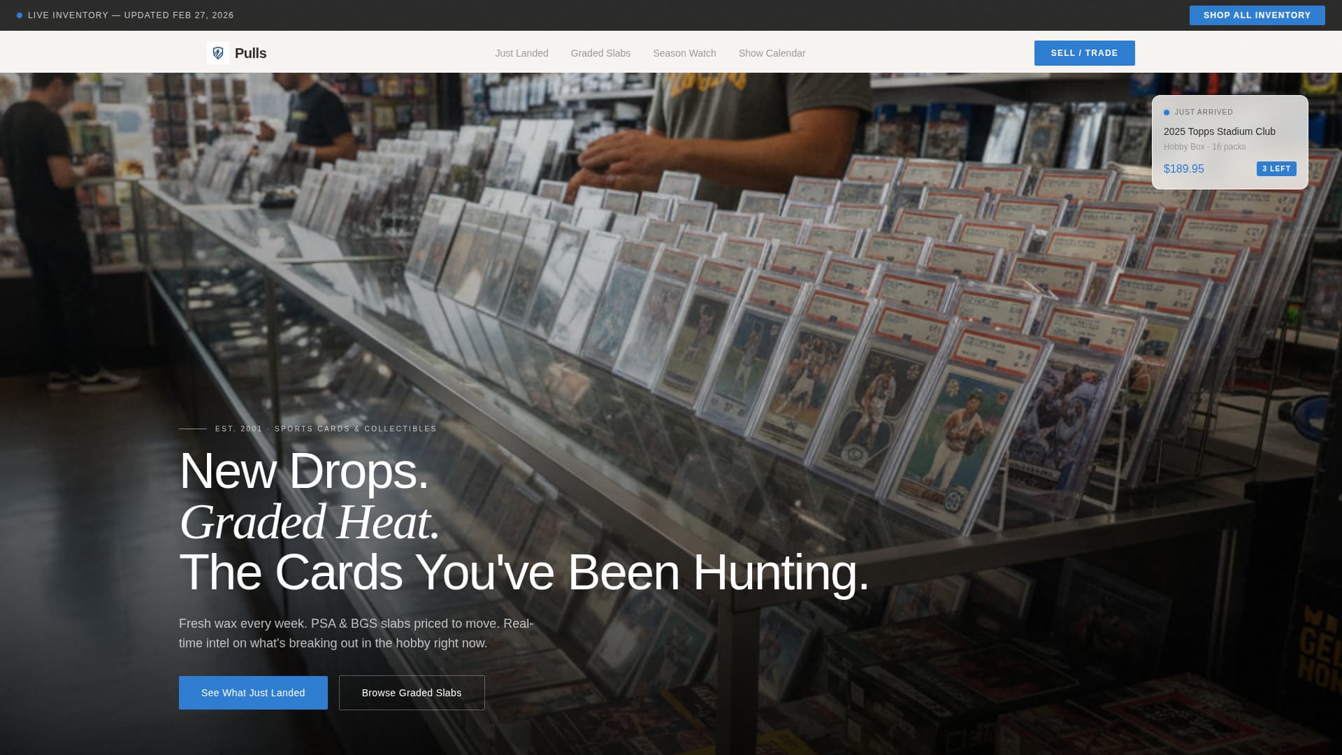 Pulls - Modular Collectibles Landing Page Template