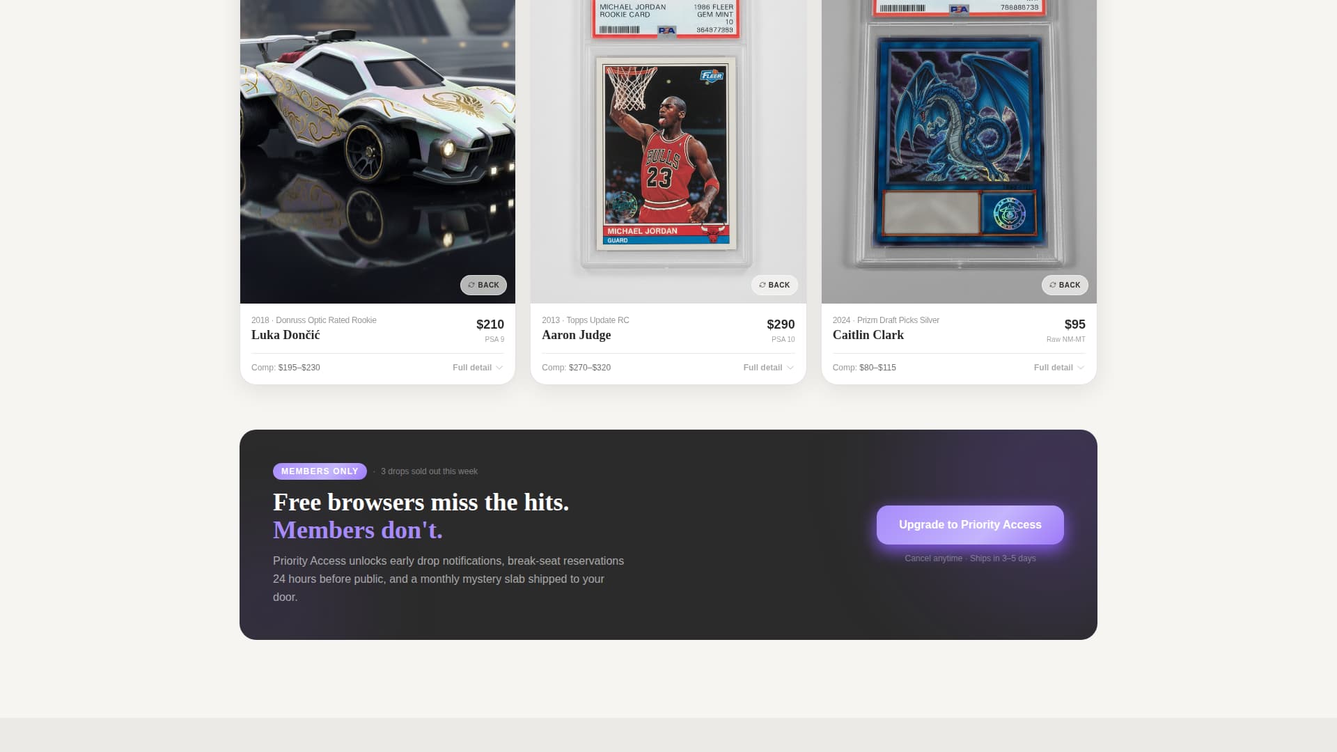 Pulls - Exclusive Collectibles Landing Page Template