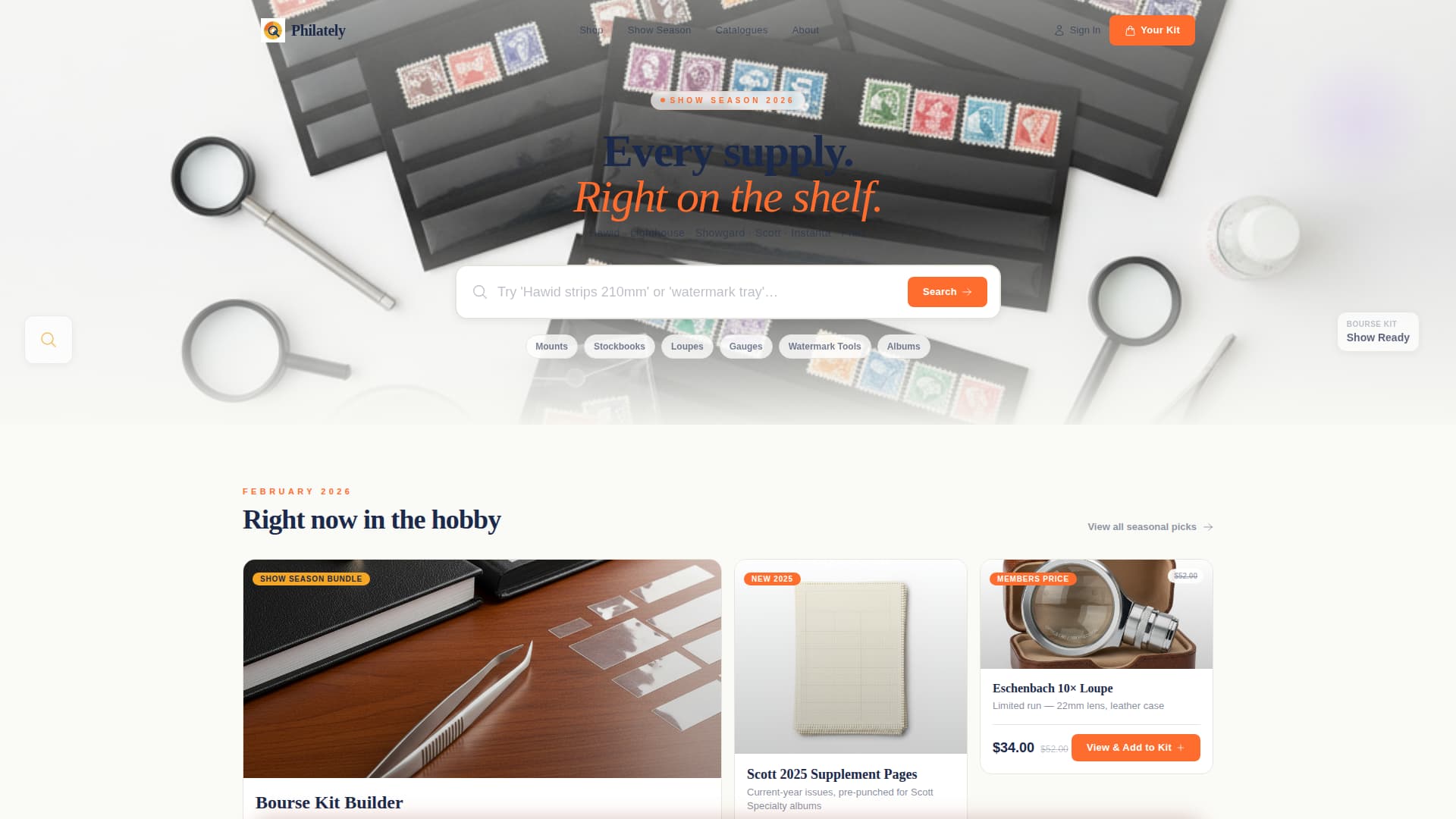 Philately - Vibrant Hobby Supplies Landing Page Template