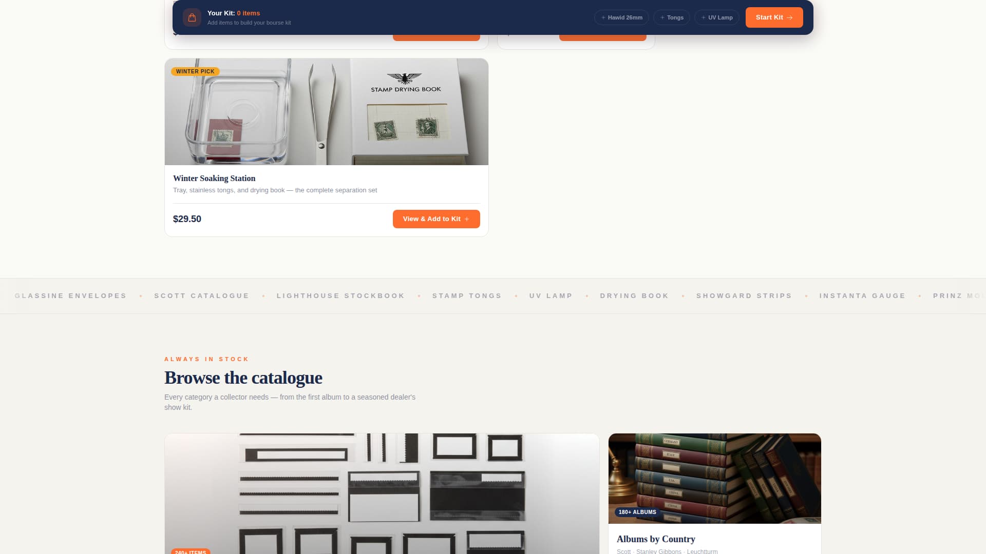 Philately - Vibrant Hobby Supplies Landing Page Template