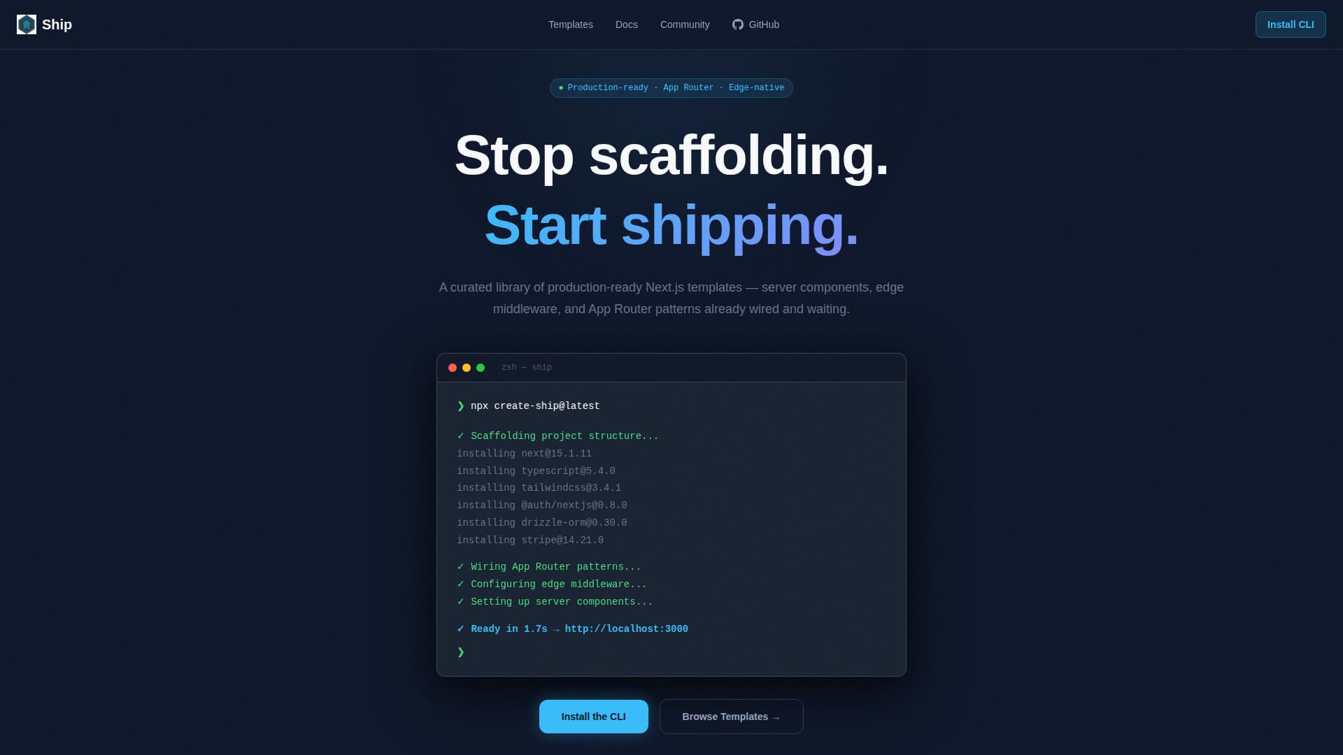 Ship - Powerful Next.js Landing Page Template