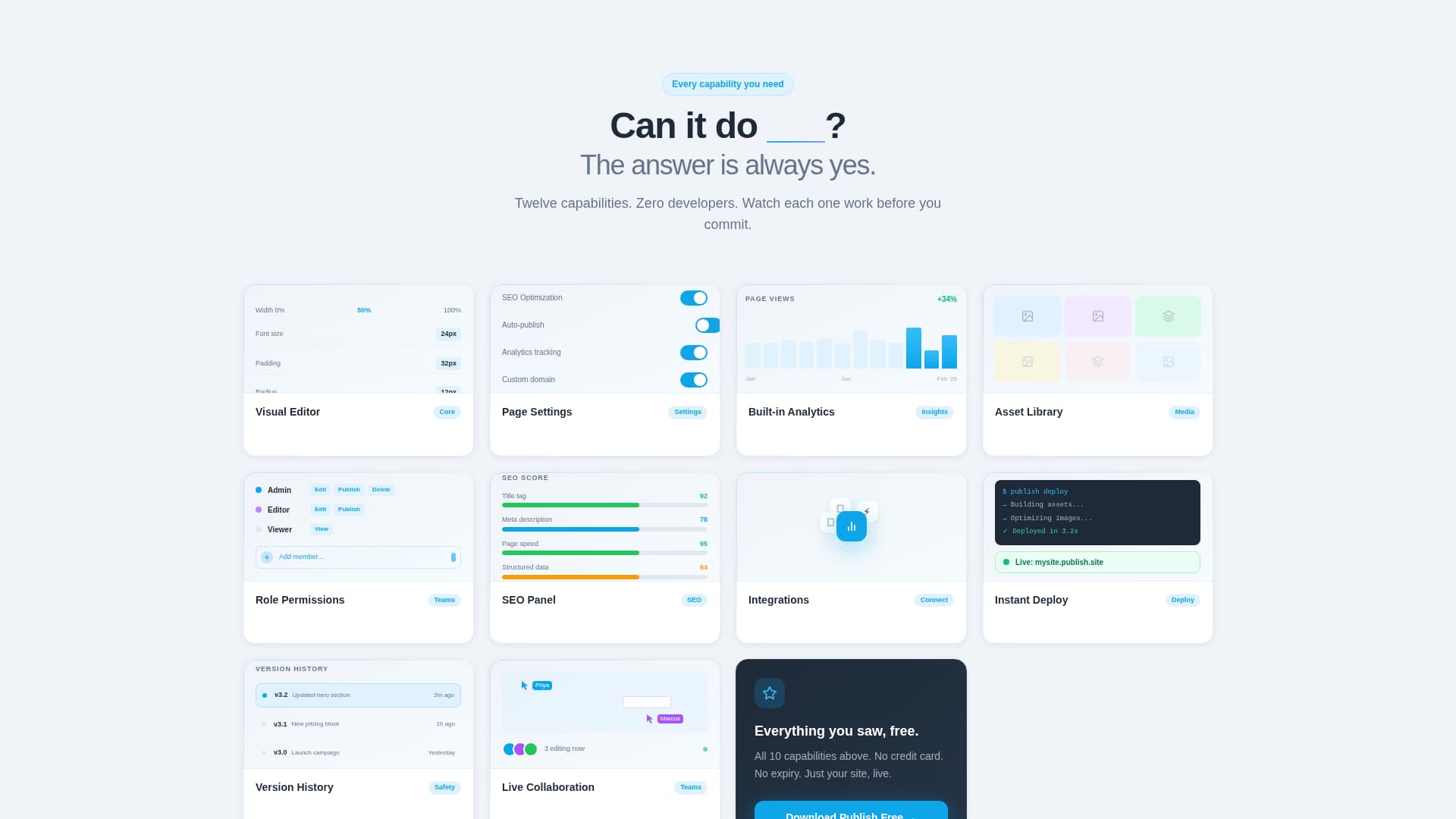 Publish - Dynamic No-Code Landing Page Template