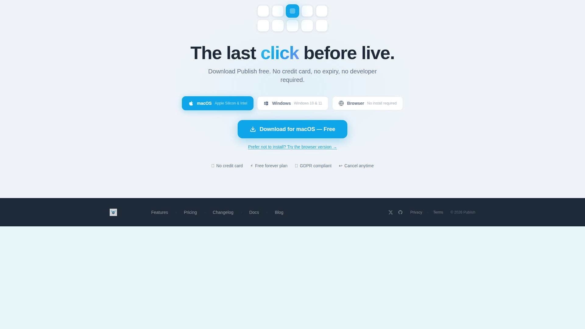 Publish - Dynamic No-Code Landing Page Template