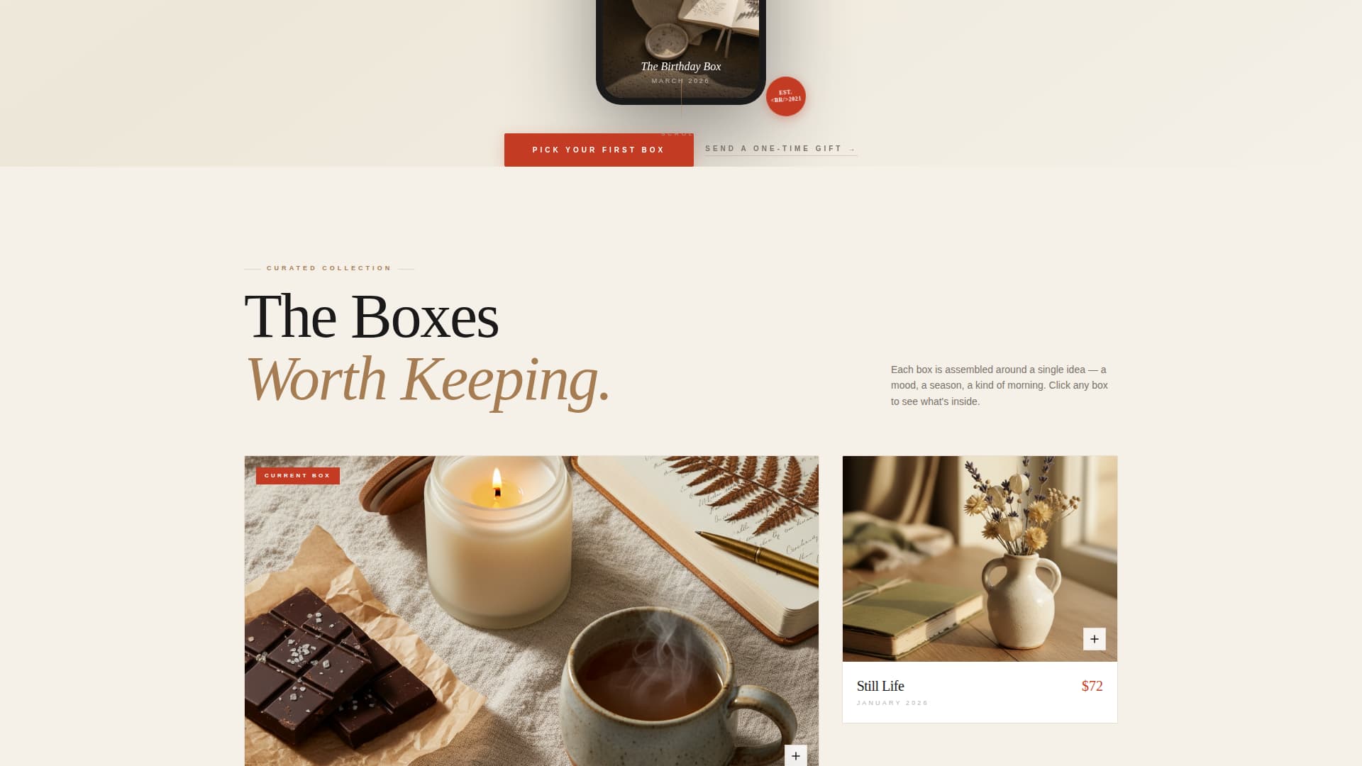 Parcel - Curated Subscription Landing Page Template