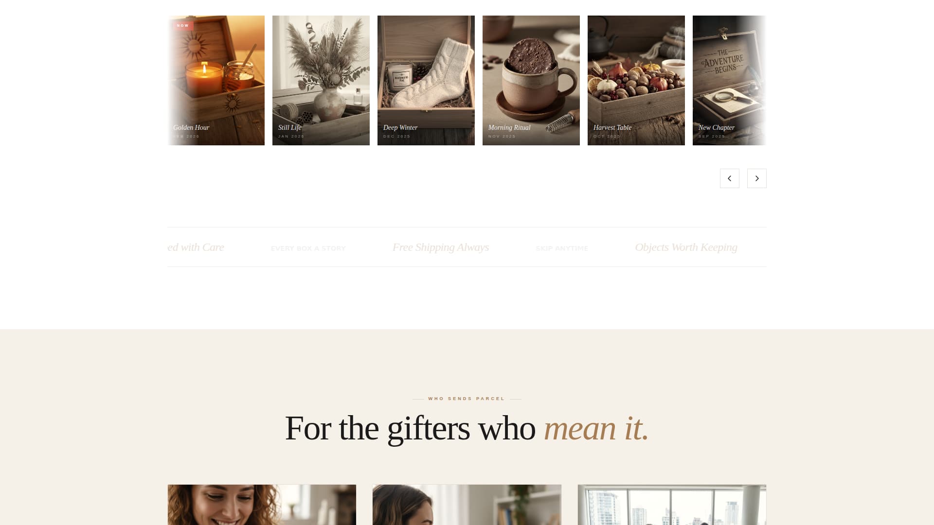Parcel - Curated Subscription Landing Page Template