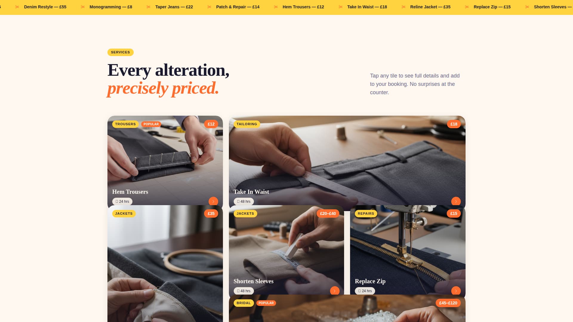 Stitch - Vibrant Tailoring Landing Page Template