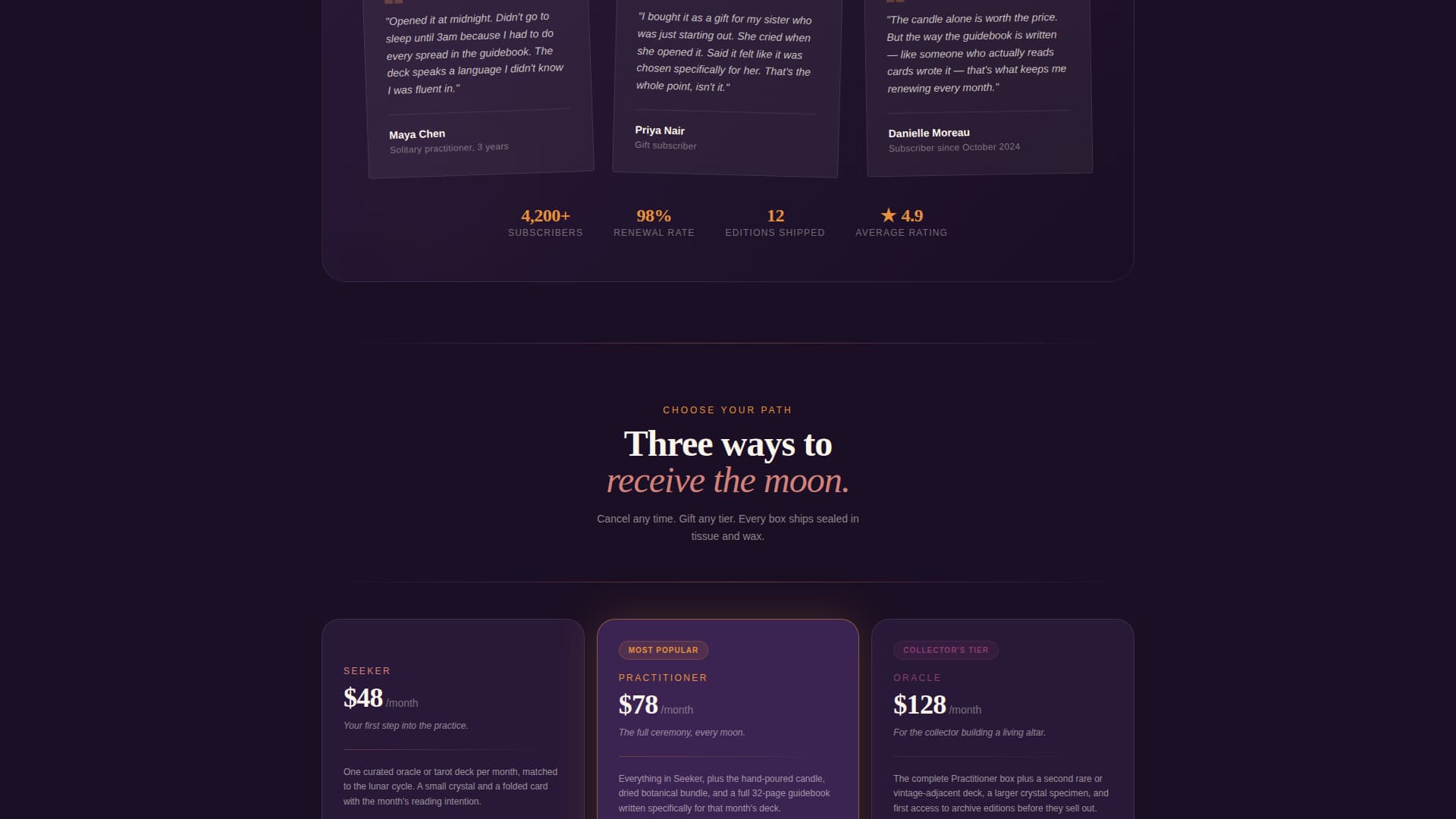 Divination - Enchanting Tarot Landing Page Template