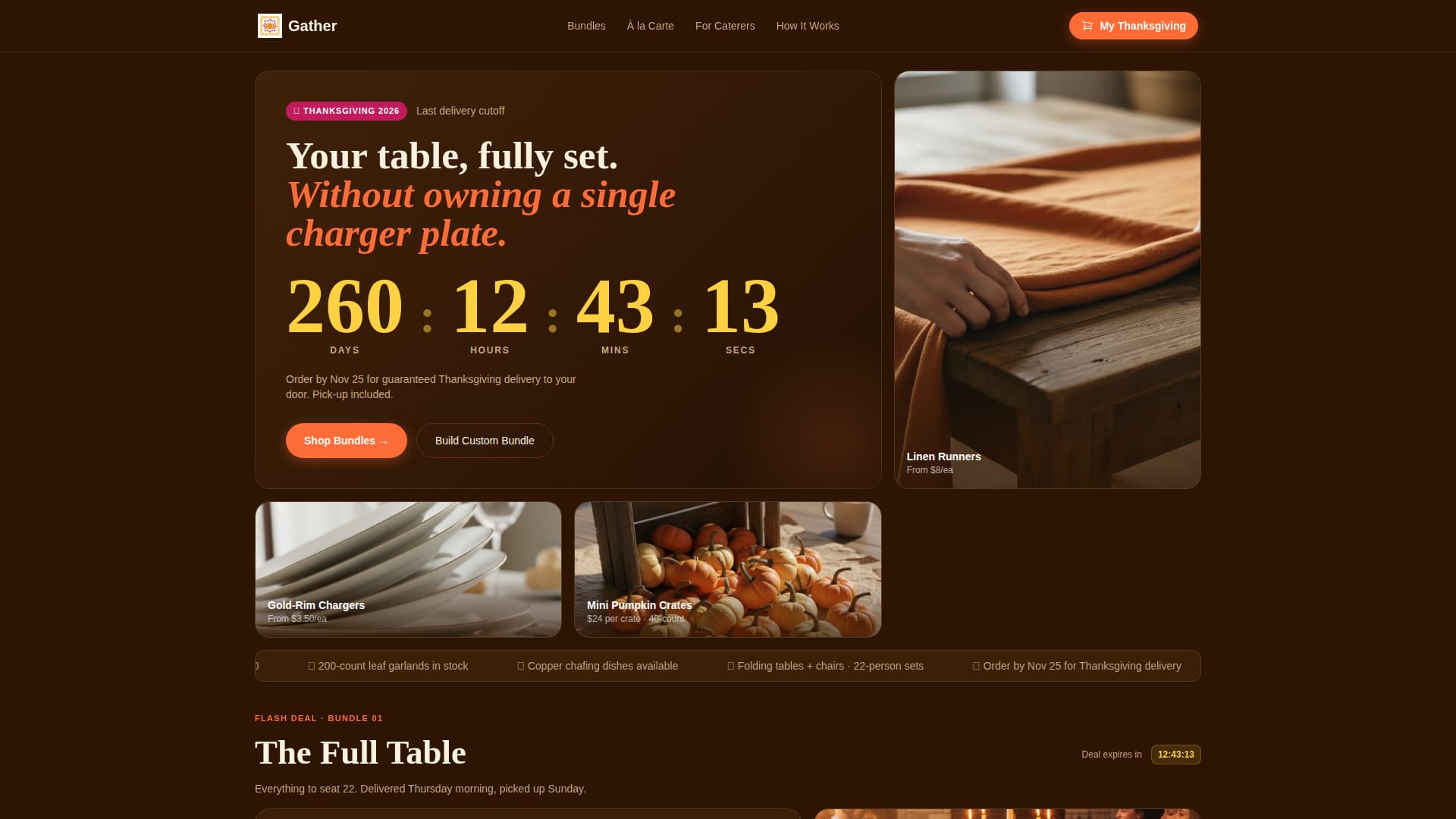 Gather - Festive Rental Landing Page Template