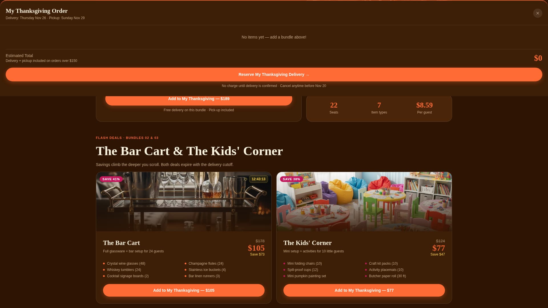 Gather - Festive Rental Landing Page Template