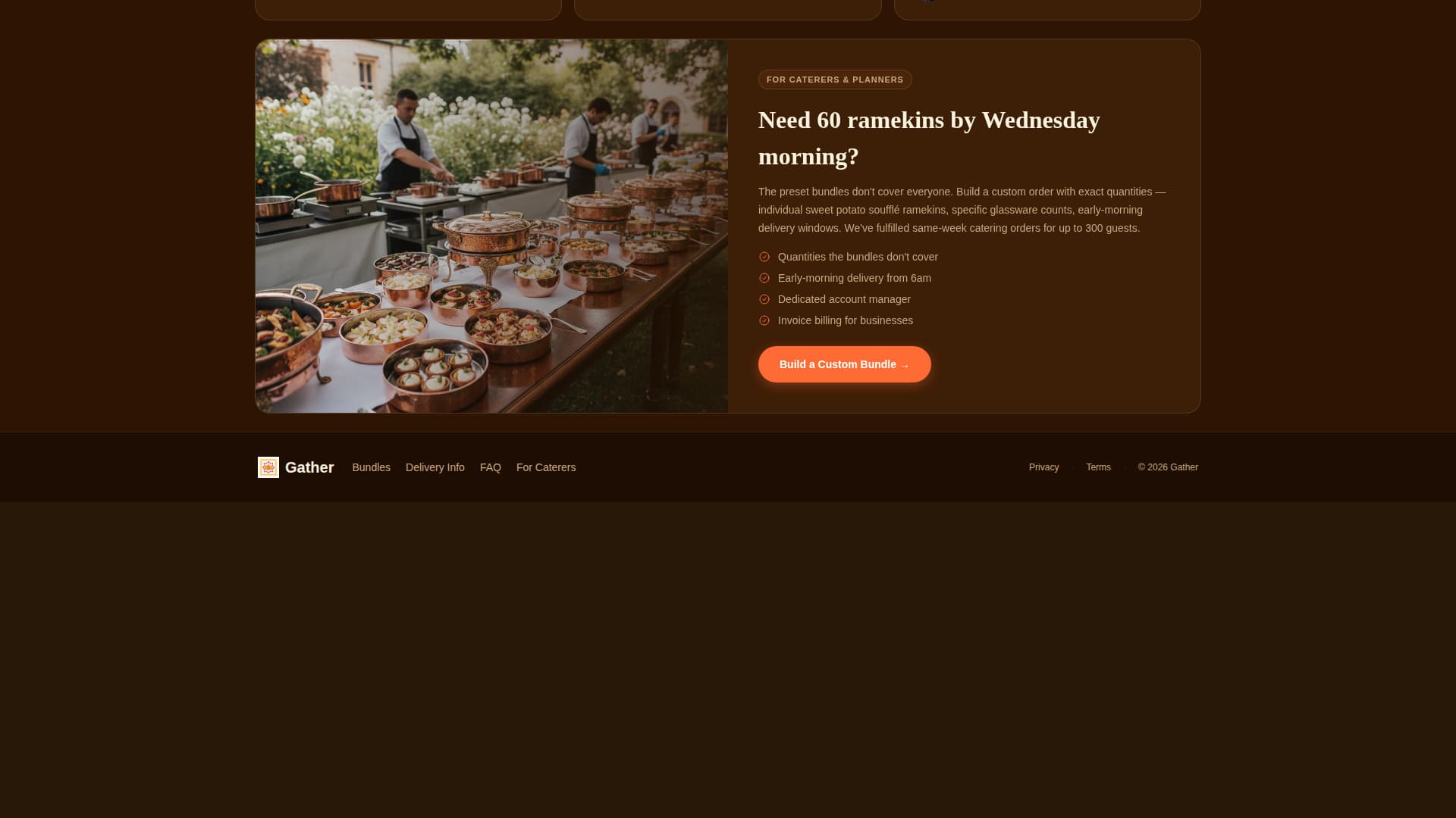 Gather - Festive Rental Landing Page Template