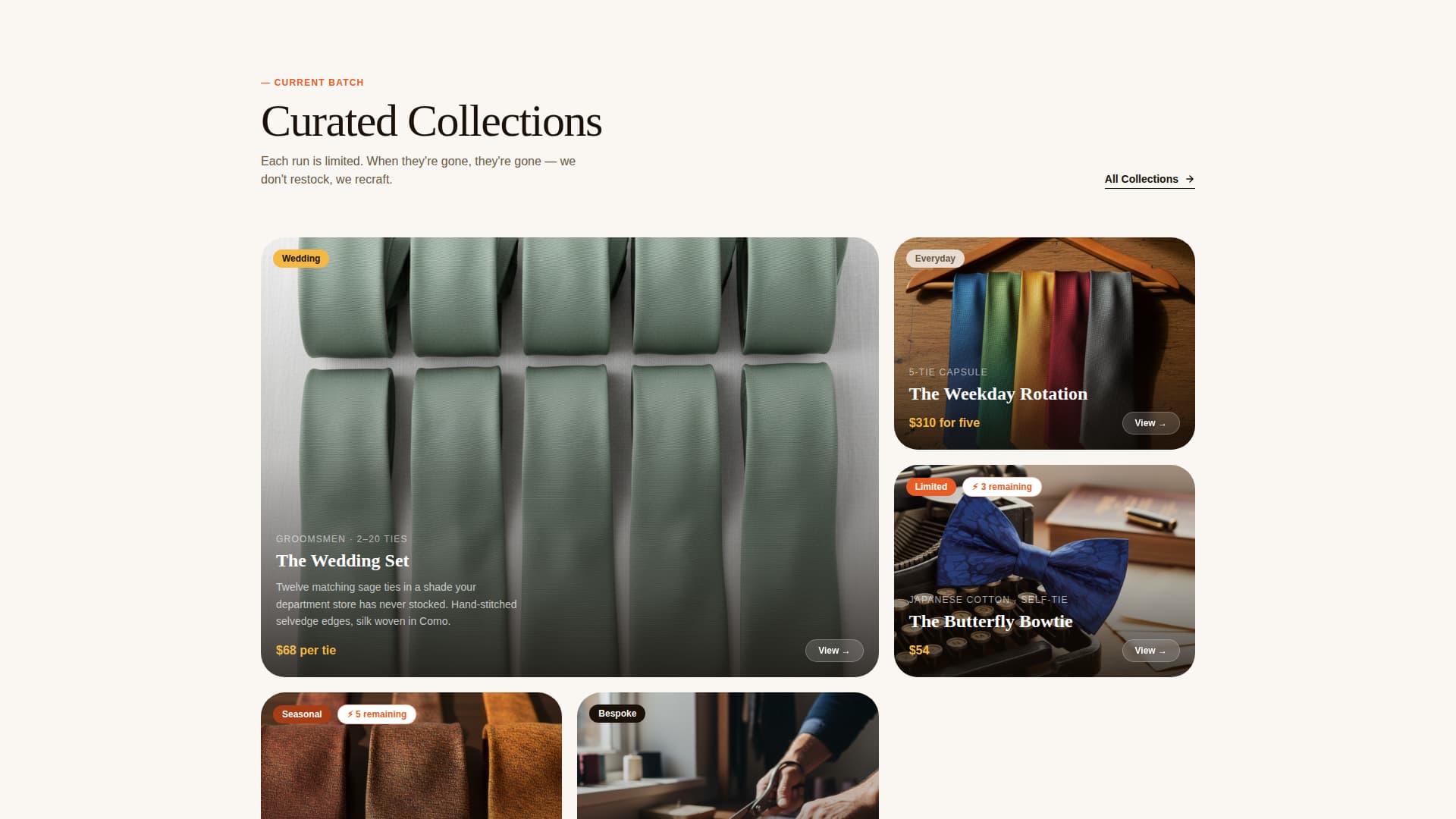 Knot - Artisan Neckwear Landing Page Template