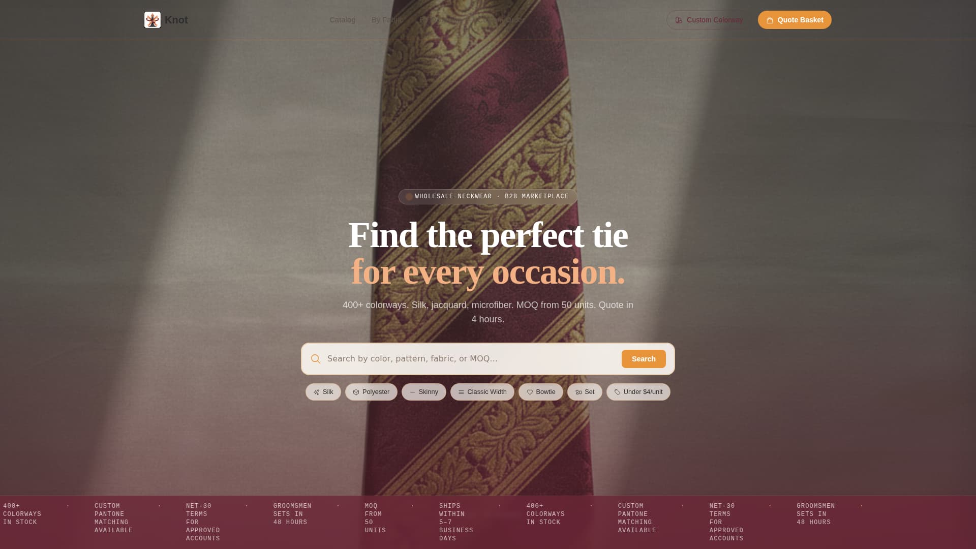Knot - Premium Neckwear Landing Page Template