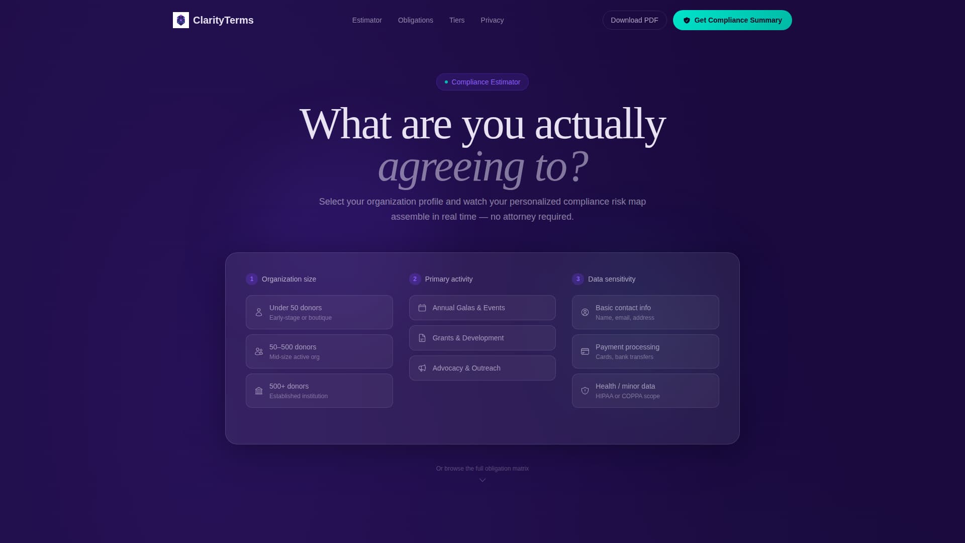 Nonprofit Organization Cost Calculator Website Template