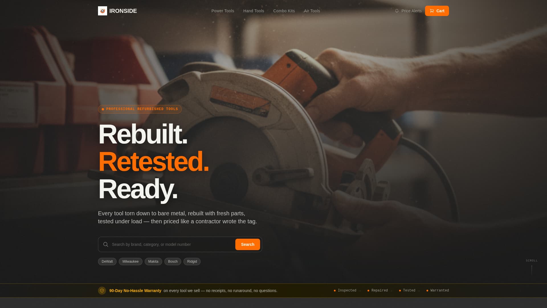 Ironside - Rugged Hardware Landing Page Template