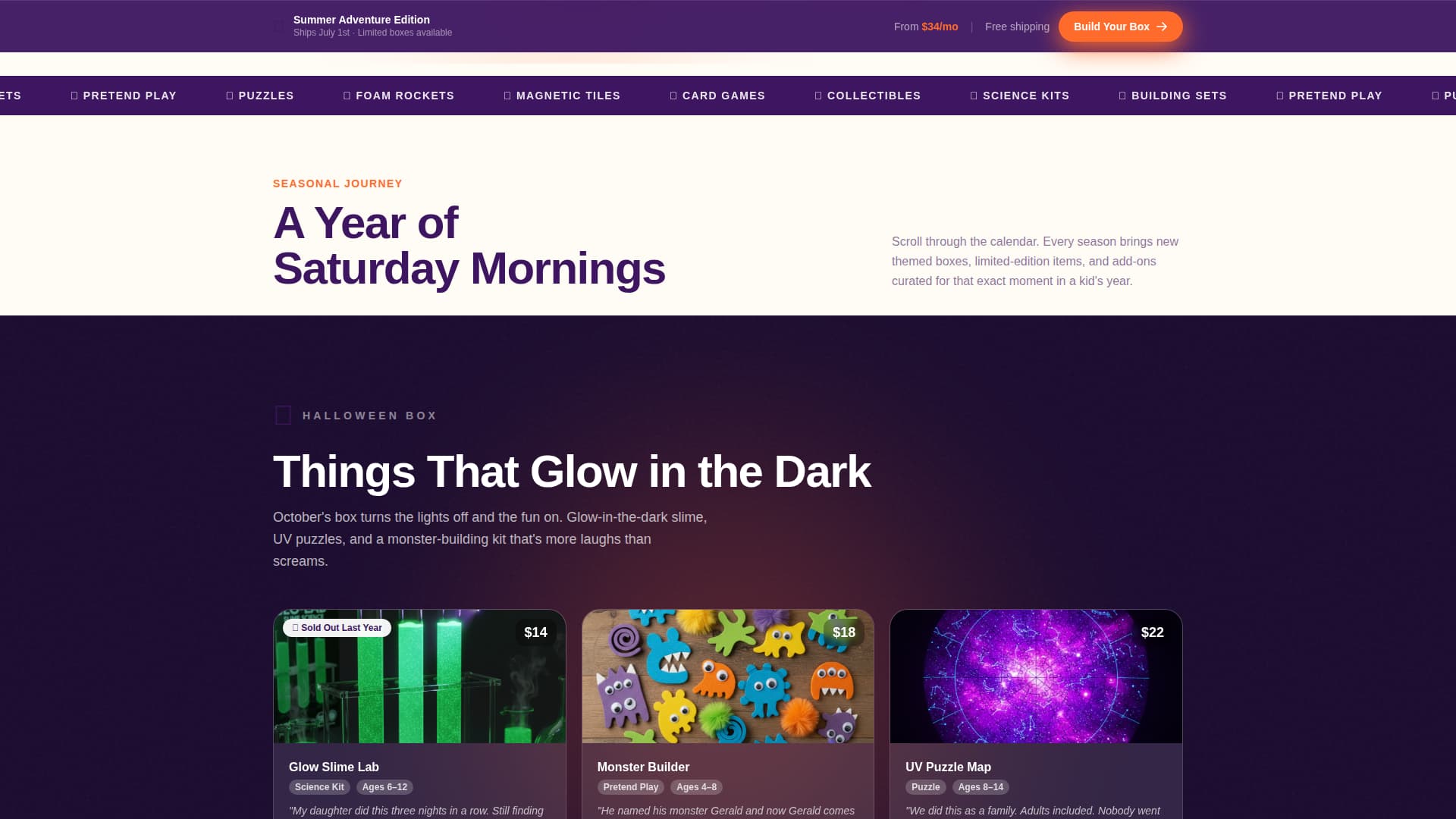 Unbox - Joyful Subscription Landing Page Template