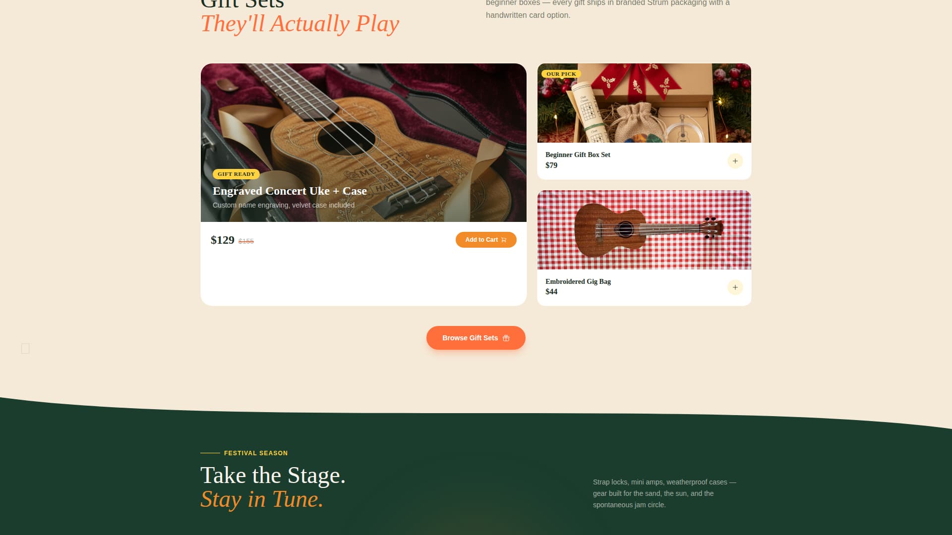 Strum - Vibrant Ukulele Landing Page Template