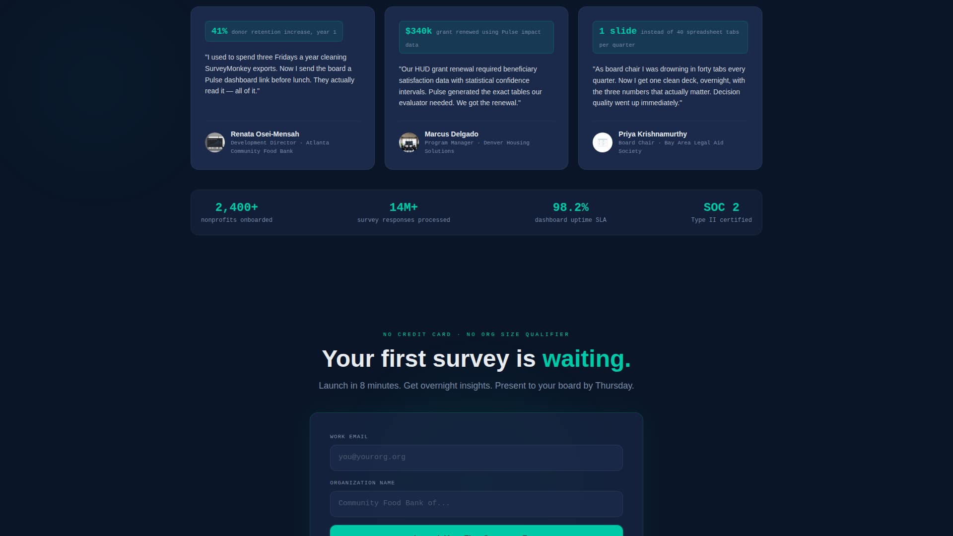 Pulse - Actionable Nonprofit Landing Page Template