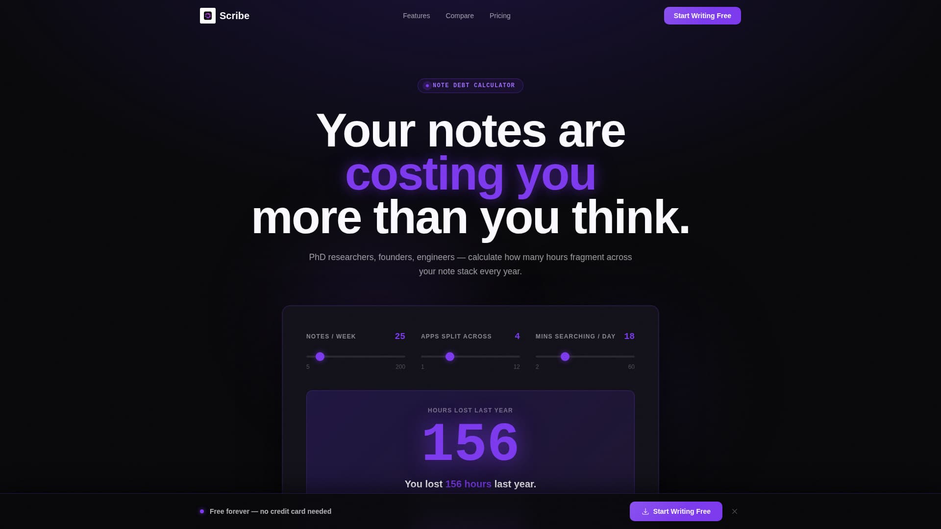 Scribe - Dynamic Notetaking Landing Page Template