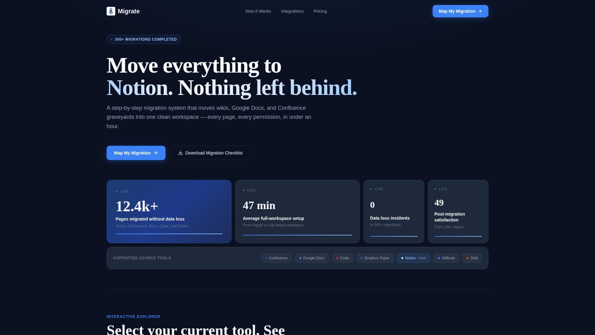 Migrate - Powerful Notion Landing Page Template