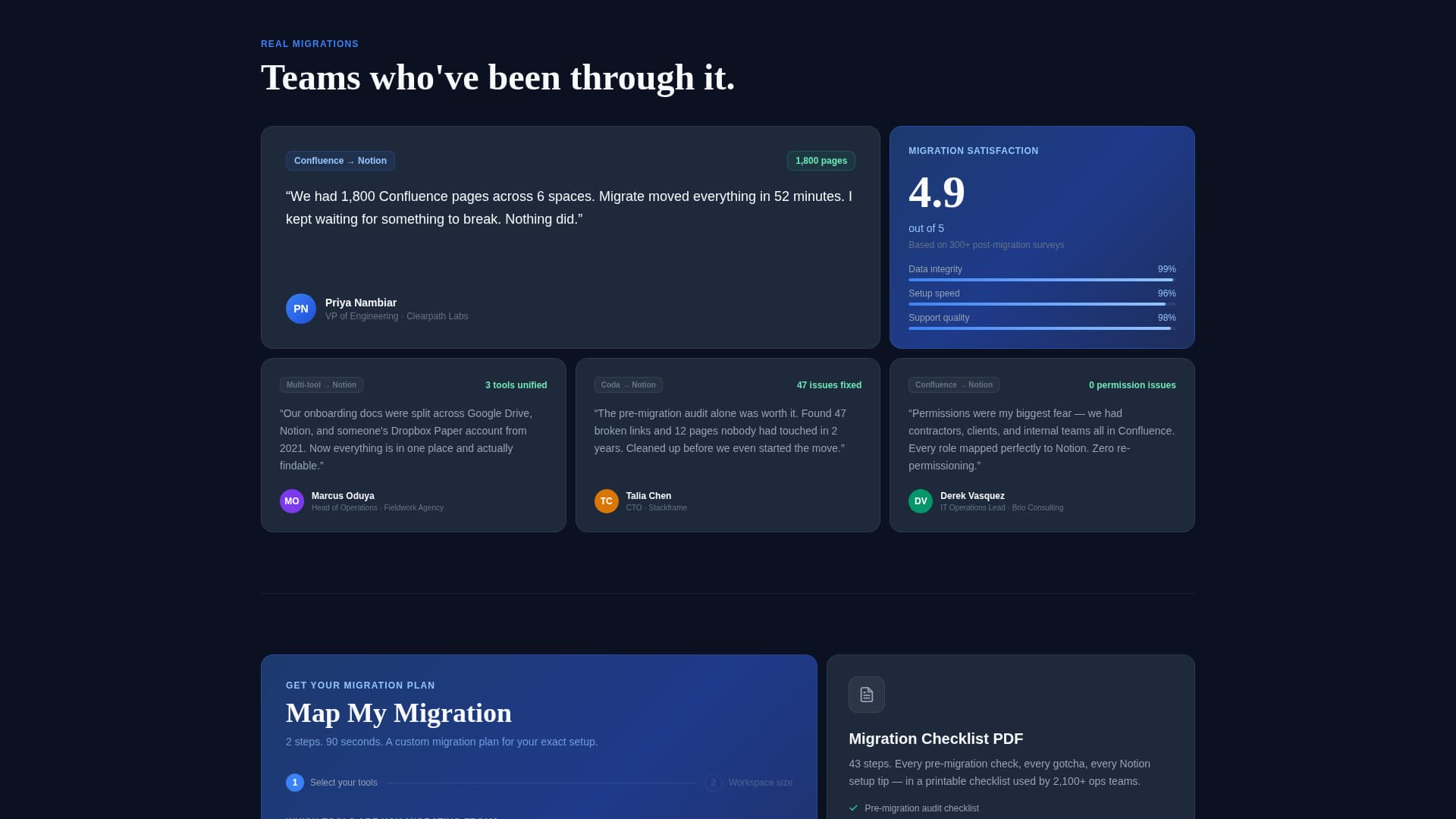 Migrate - Powerful Notion Landing Page Template