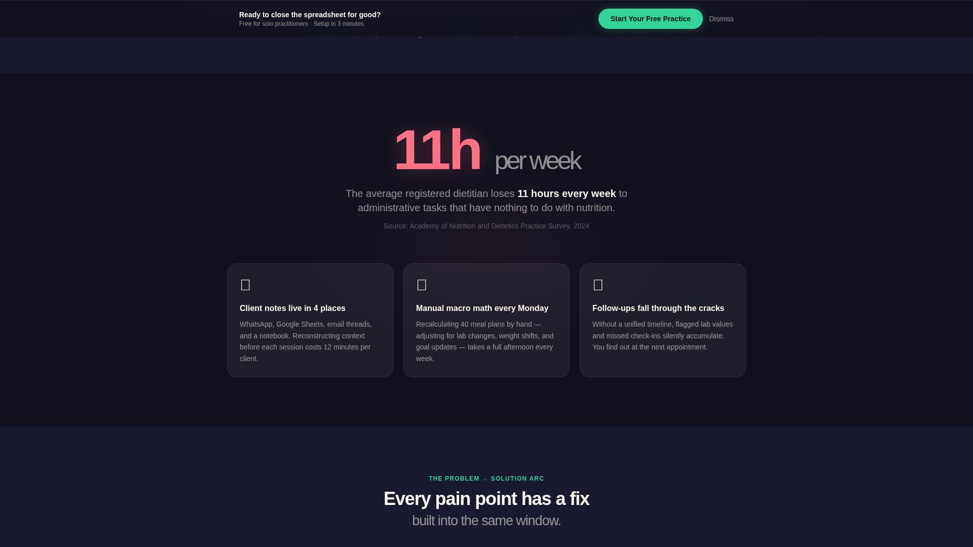 Nutrition Vertical SaaS Professional Website Template