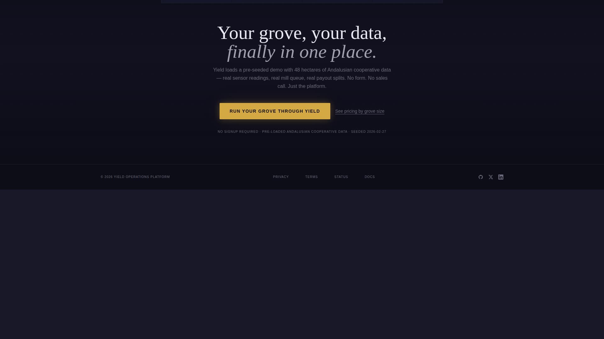 Olive Oil Vertical SaaS Cost Calculator Website Template