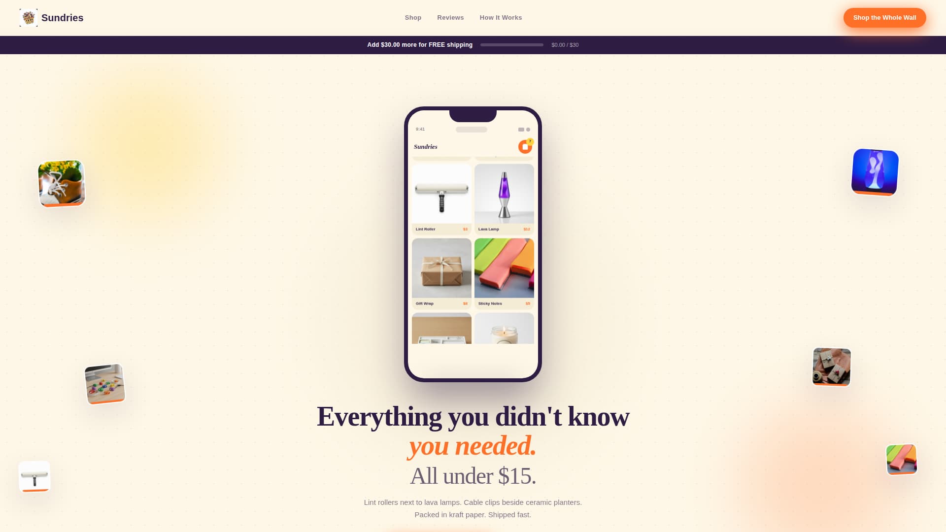 Sundries - Irresistible Varietystore Landing Page Template