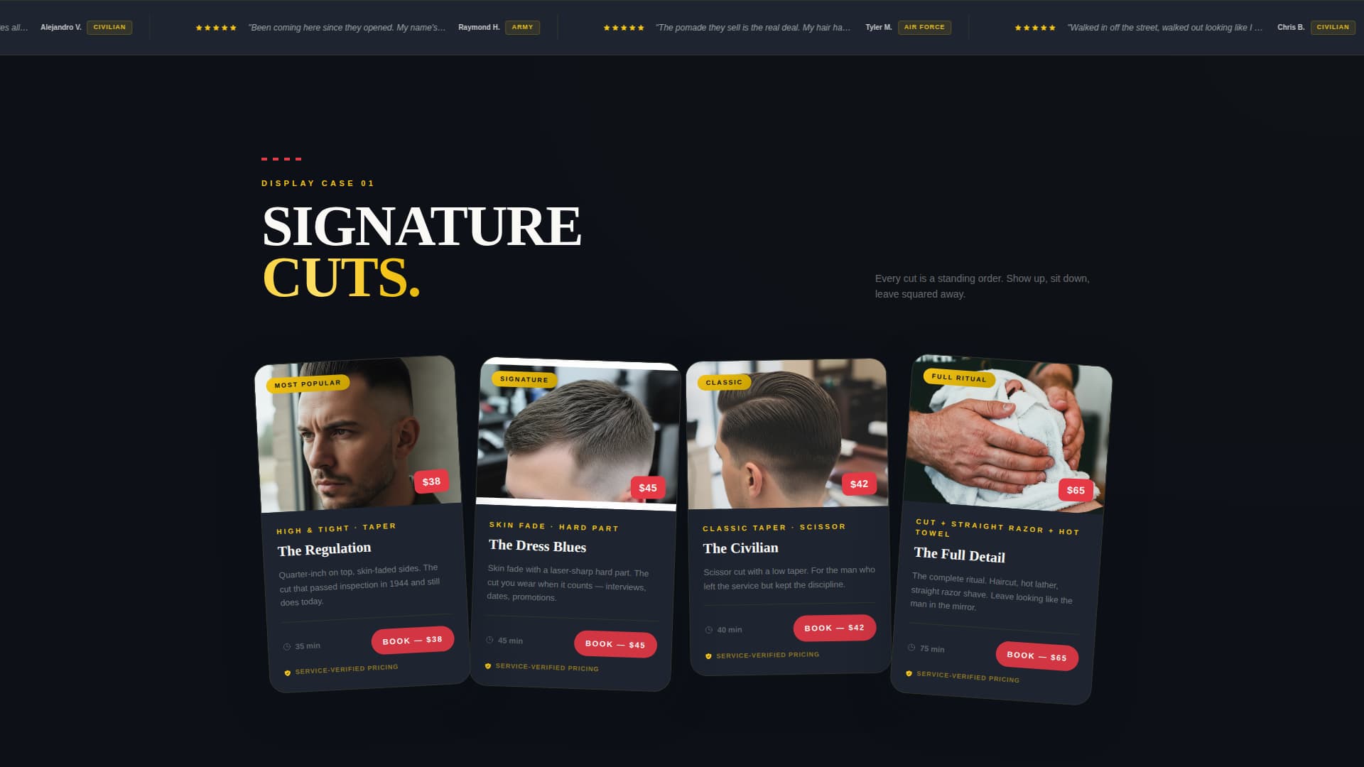 Barracks - Bold Barbershop Landing Page Template