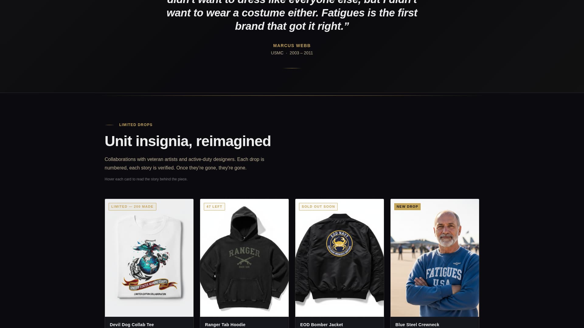 Fatigues - Bold Veteranowned Landing Page Template
