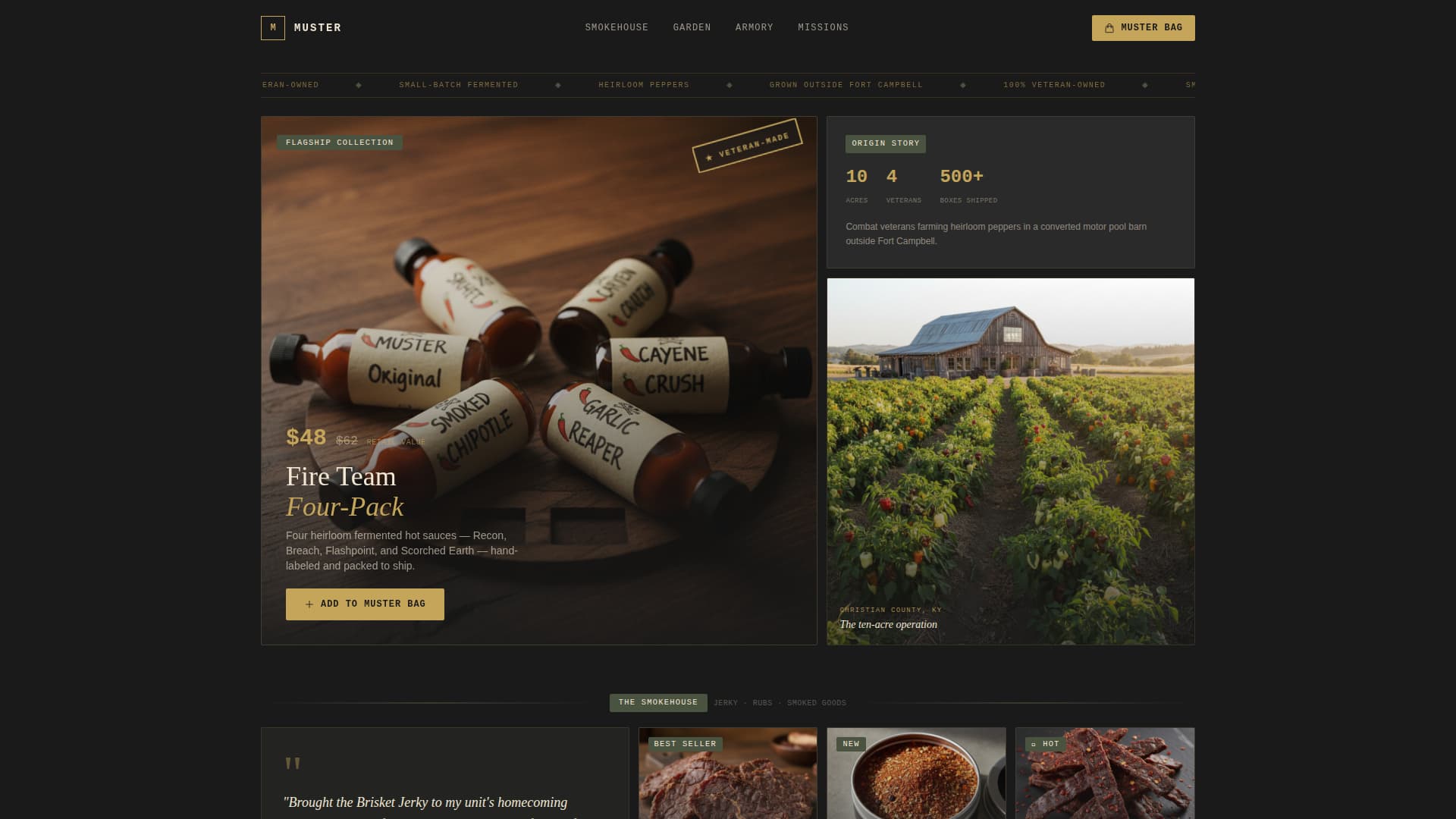 Muster - Battletested Farm Landing Page Template