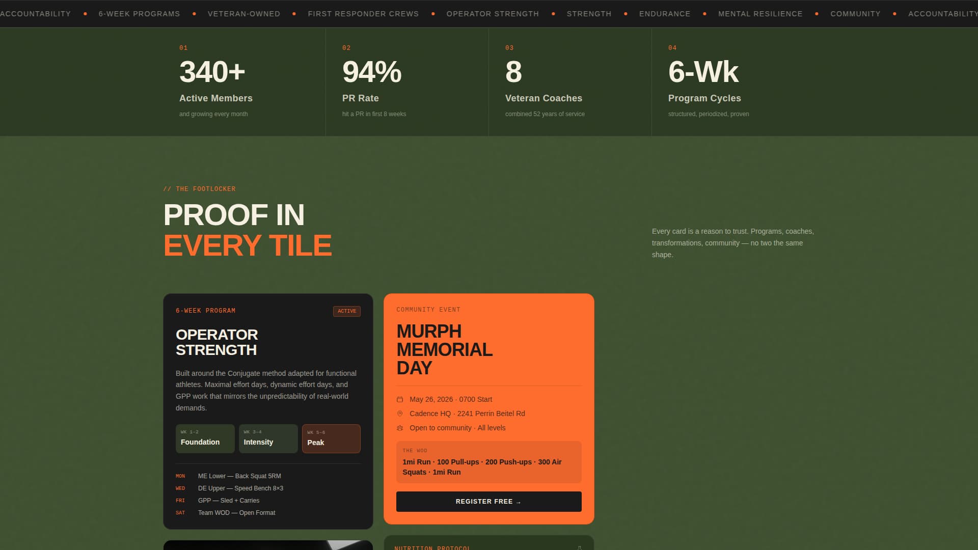 Cadence - Battlehardened Fitness Landing Page Template