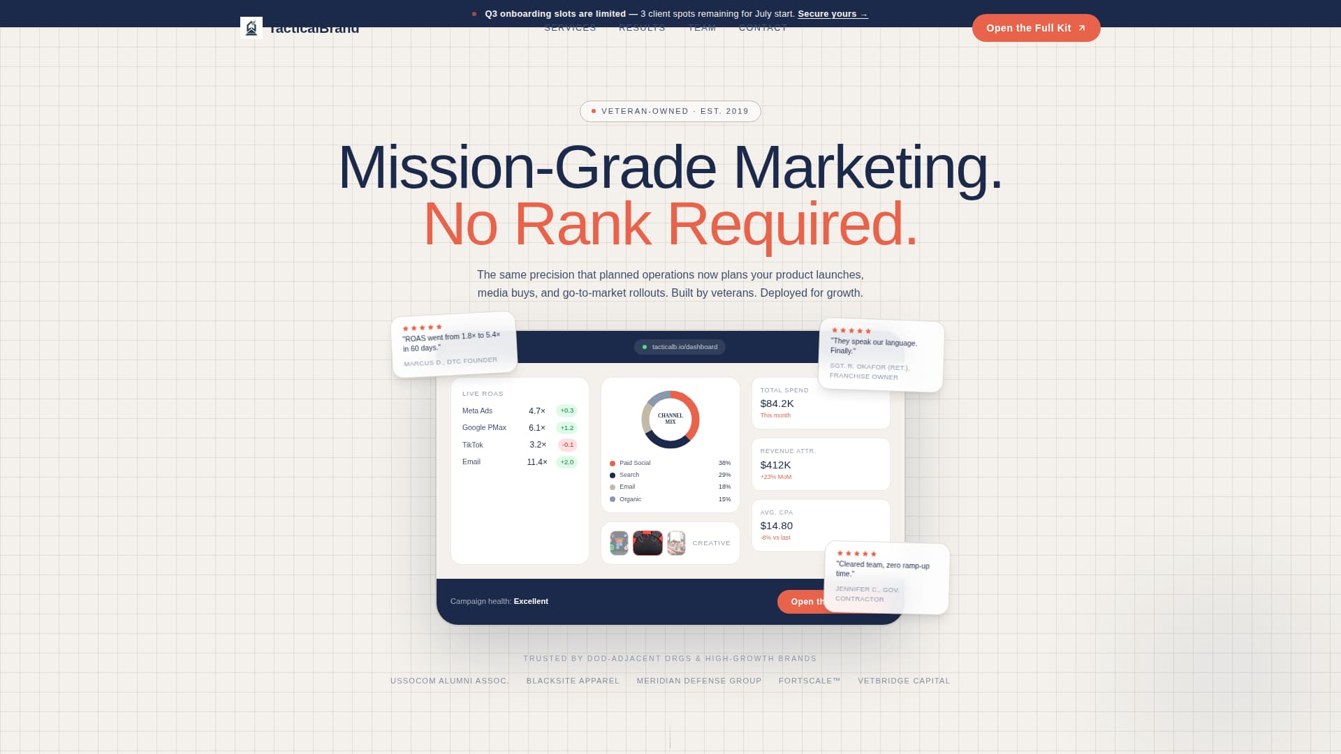 Tacticalbrand - Missiongrade Marketing Landing Page Template