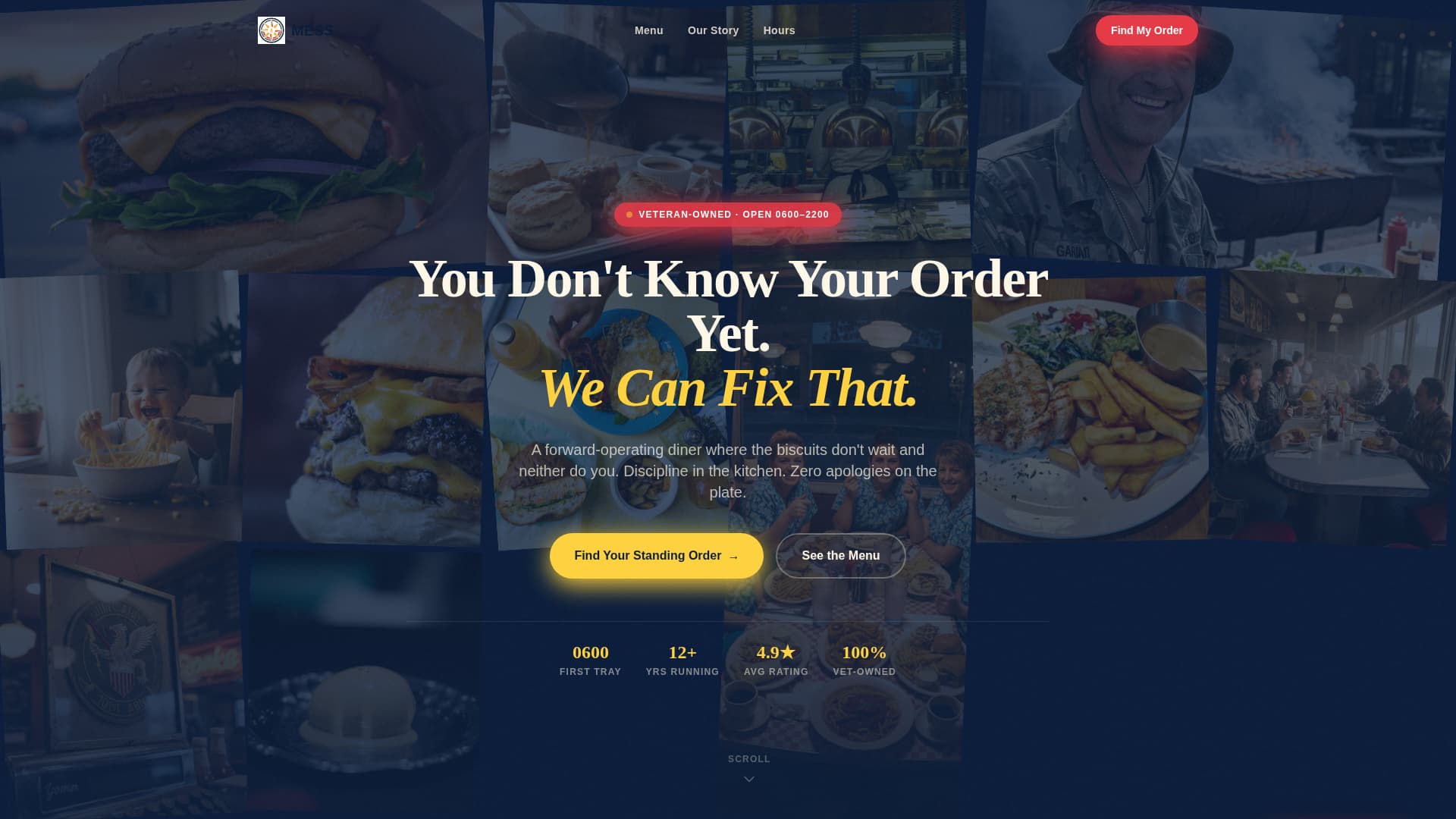 Mess - Bold Diner Landing Page Template