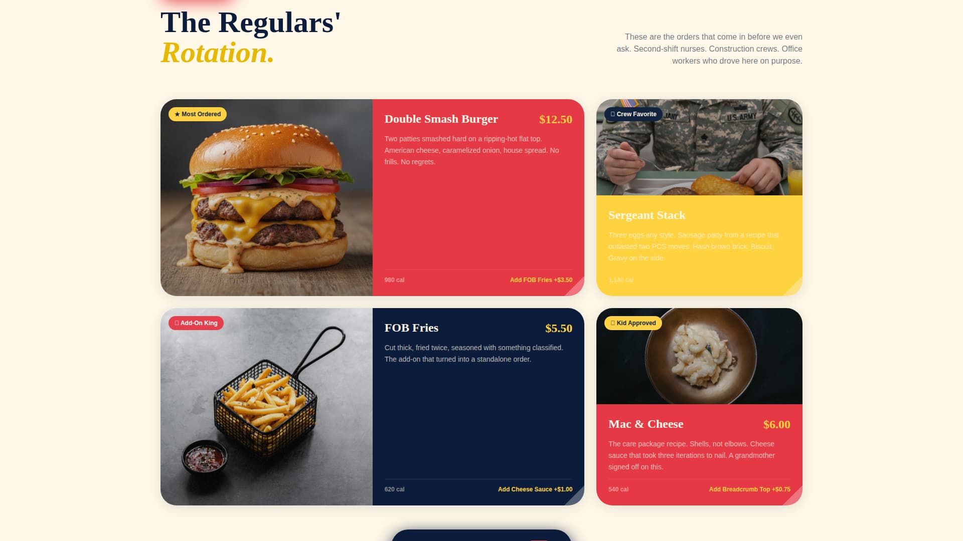Mess - Bold Diner Landing Page Template