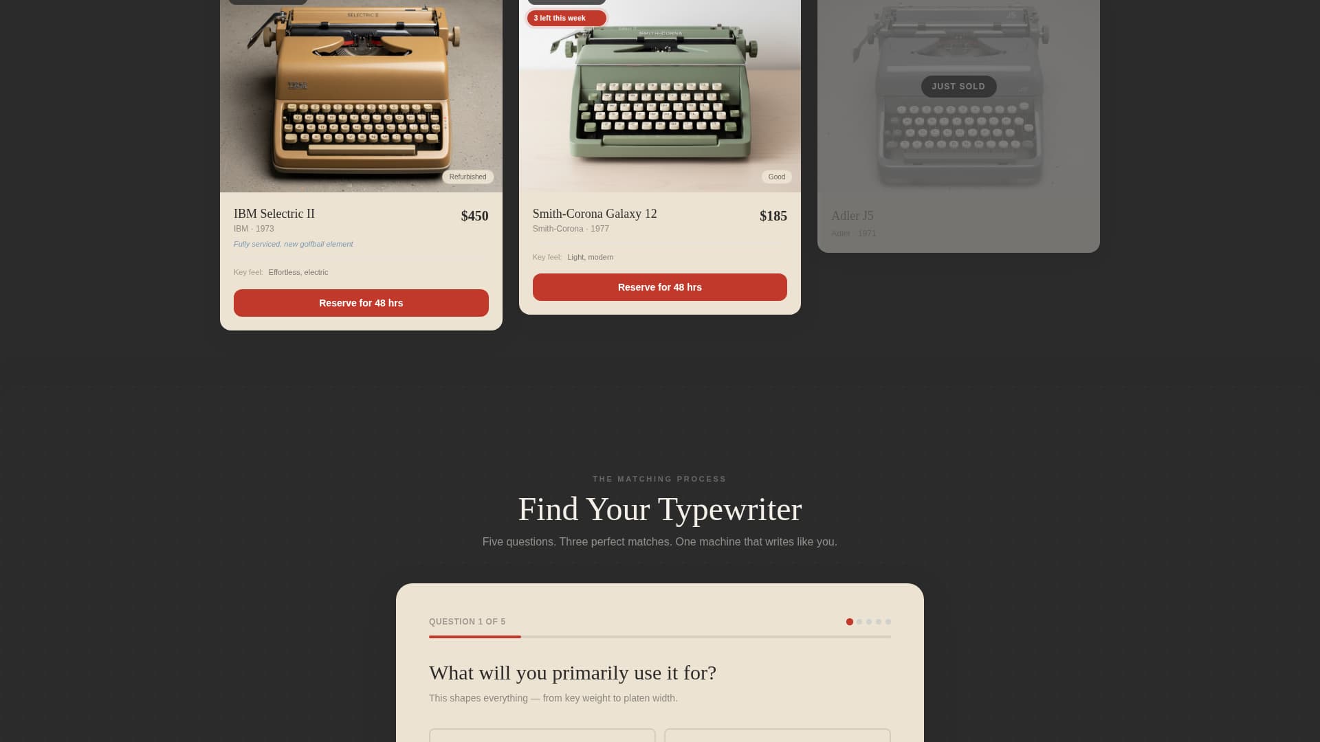 Platen - Curated Typewriter Landing Page Template