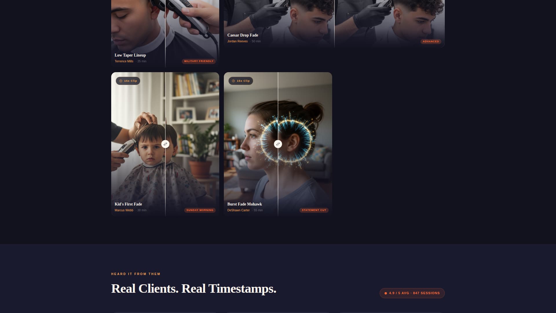 Fade - Urgent Barbershop Landing Page Template