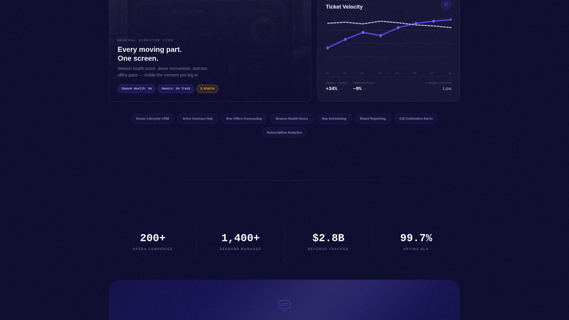 Opera Vertical SaaS Booking Website Template