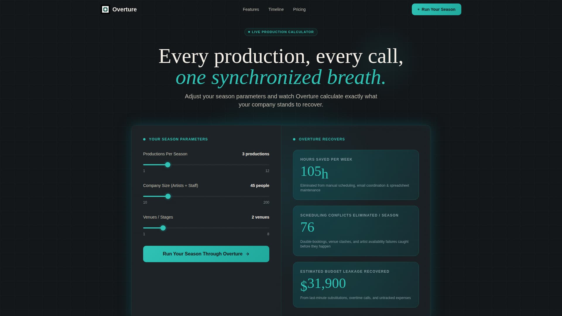 Overture - Dynamic Opera Landing Page Template