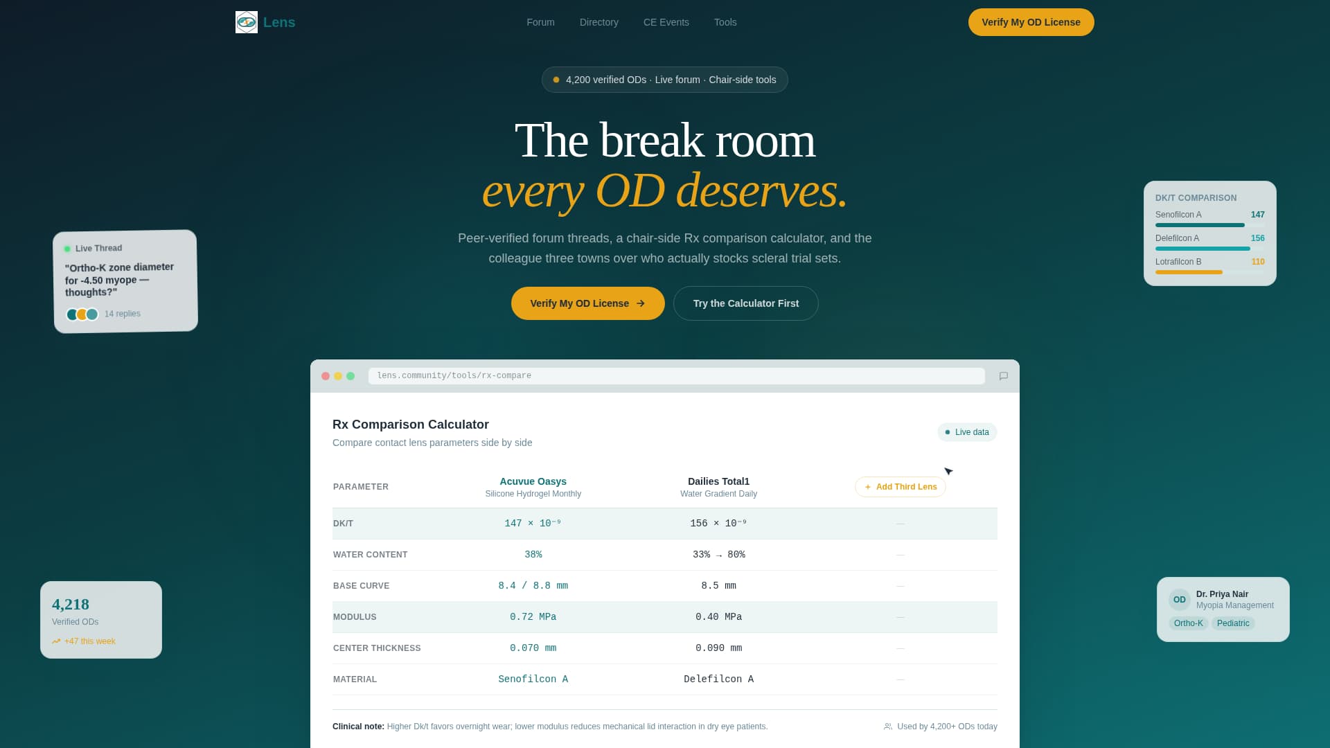 Lens - Vibrant Optometry Landing Page Template