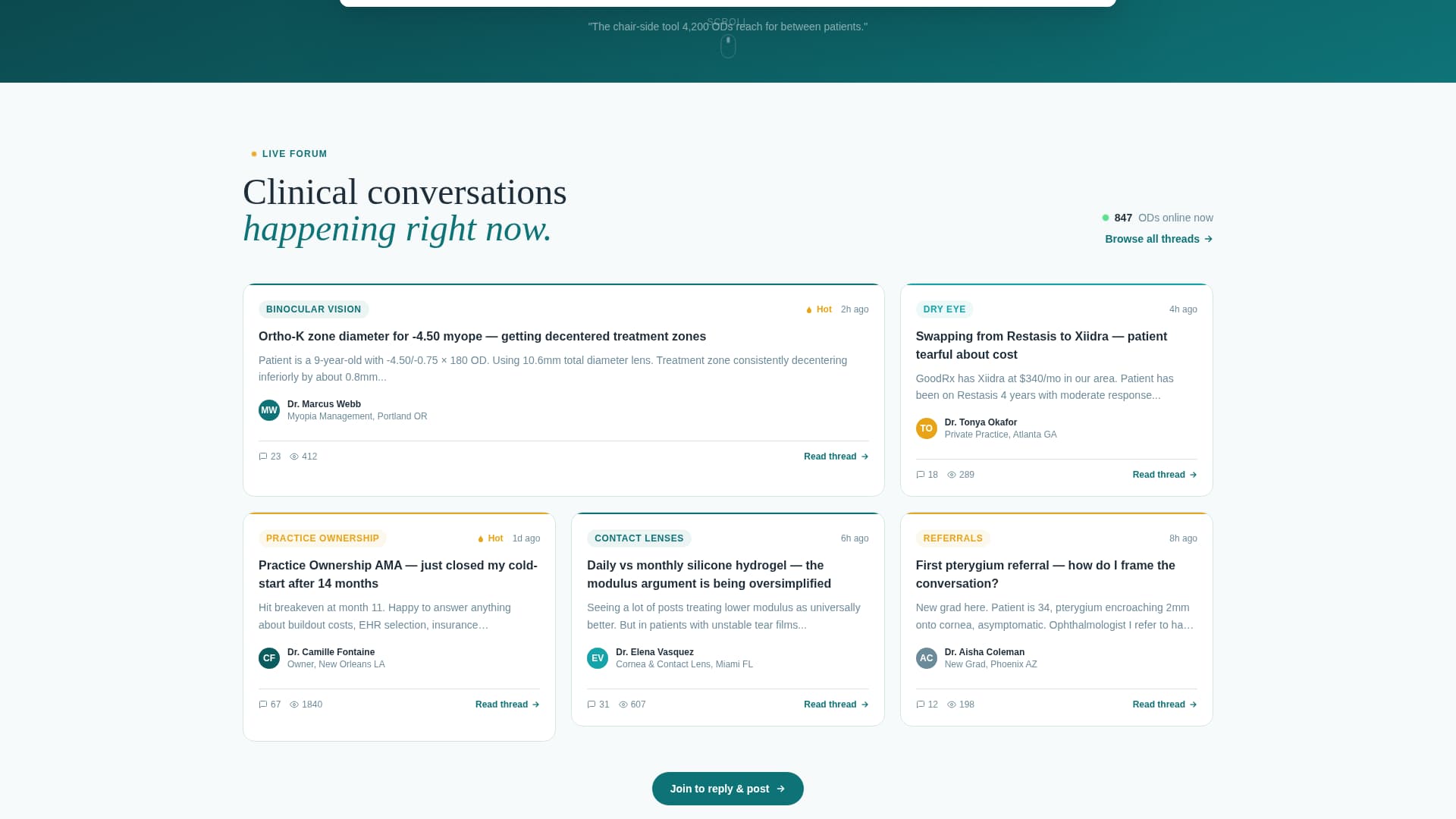 Lens - Vibrant Optometry Landing Page Template
